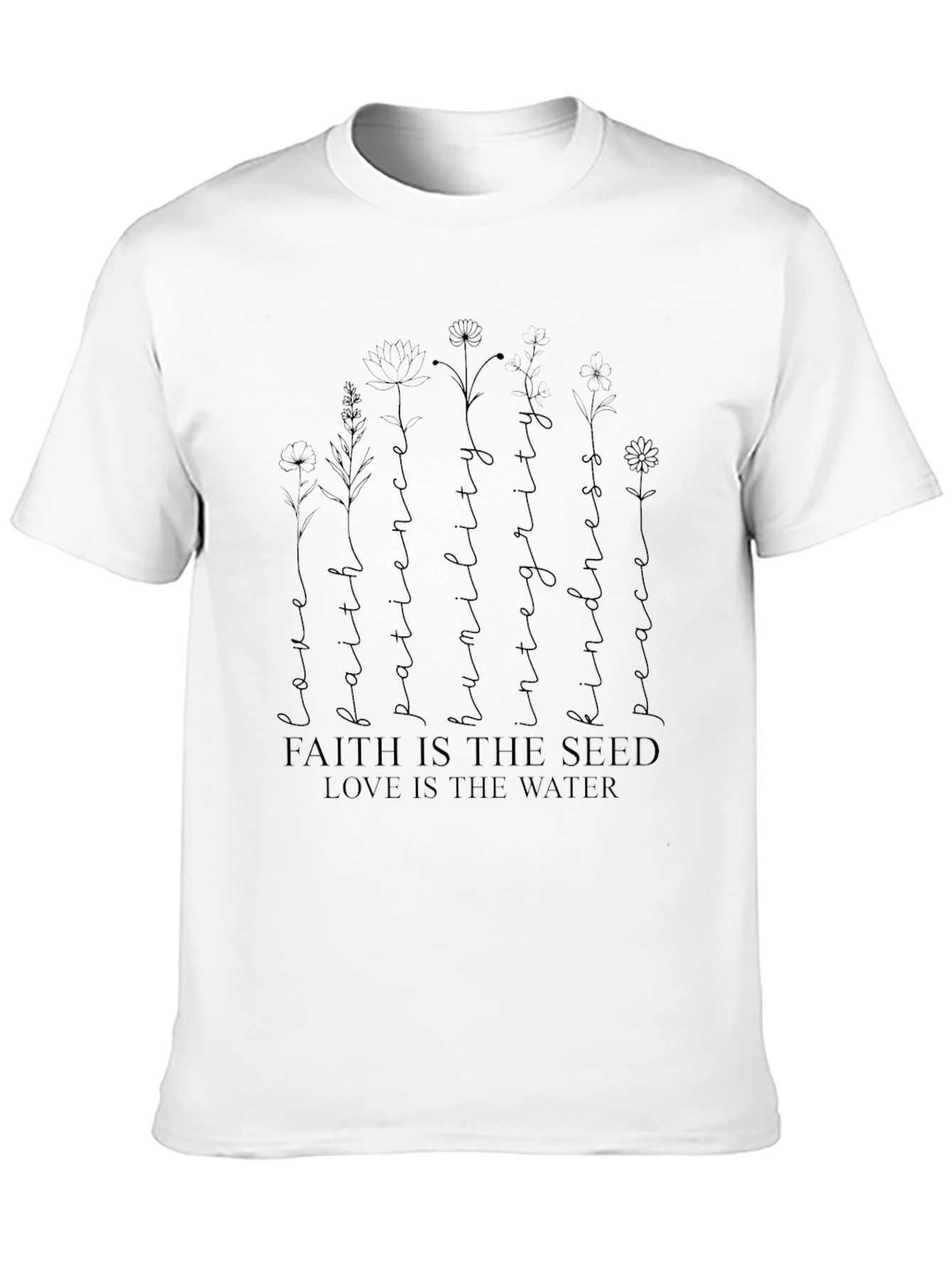 Faith Seed Love Water Graphic Tee - Black
