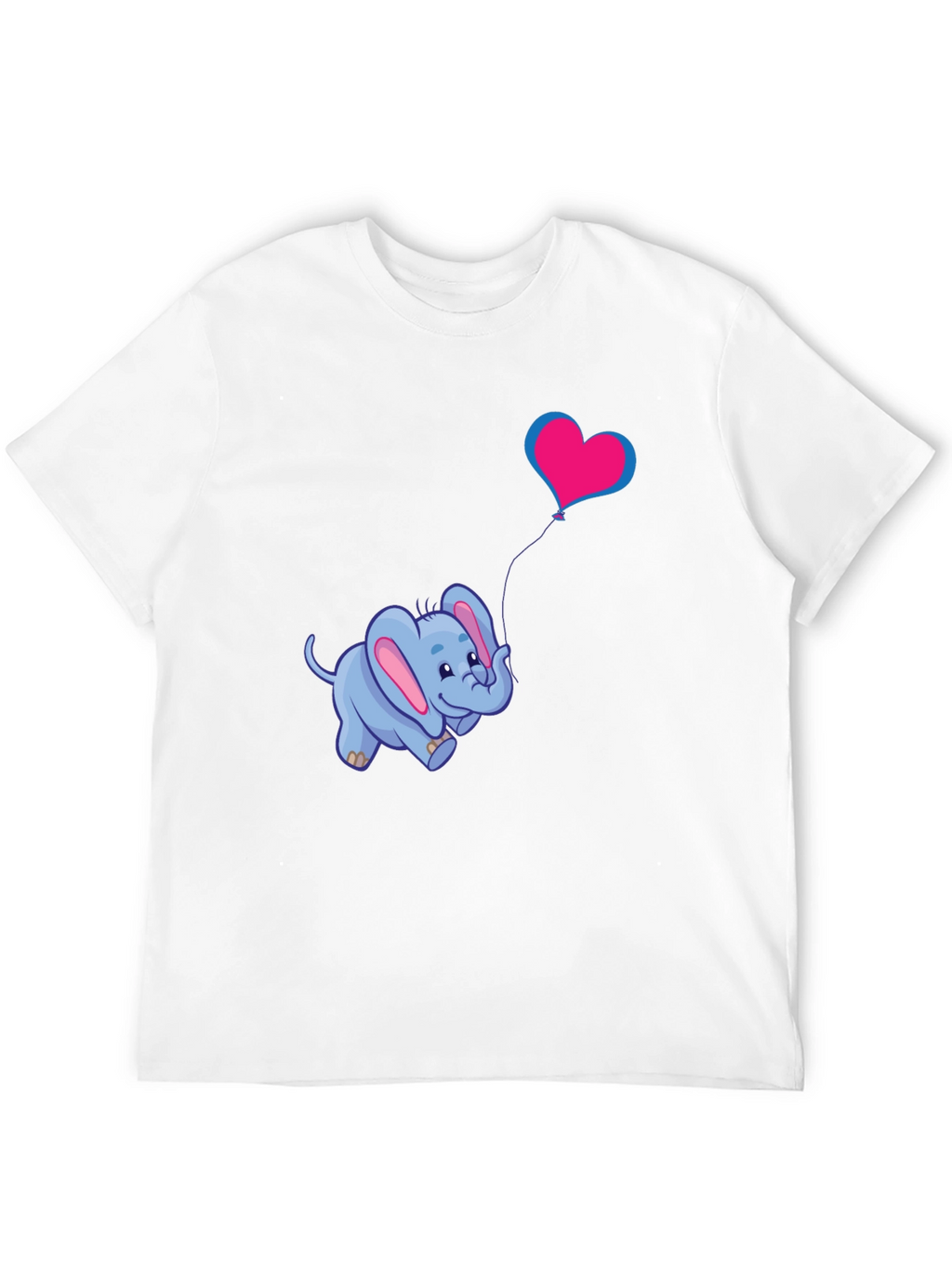 Cute Elephant Heart Balloon Graphic Tee
