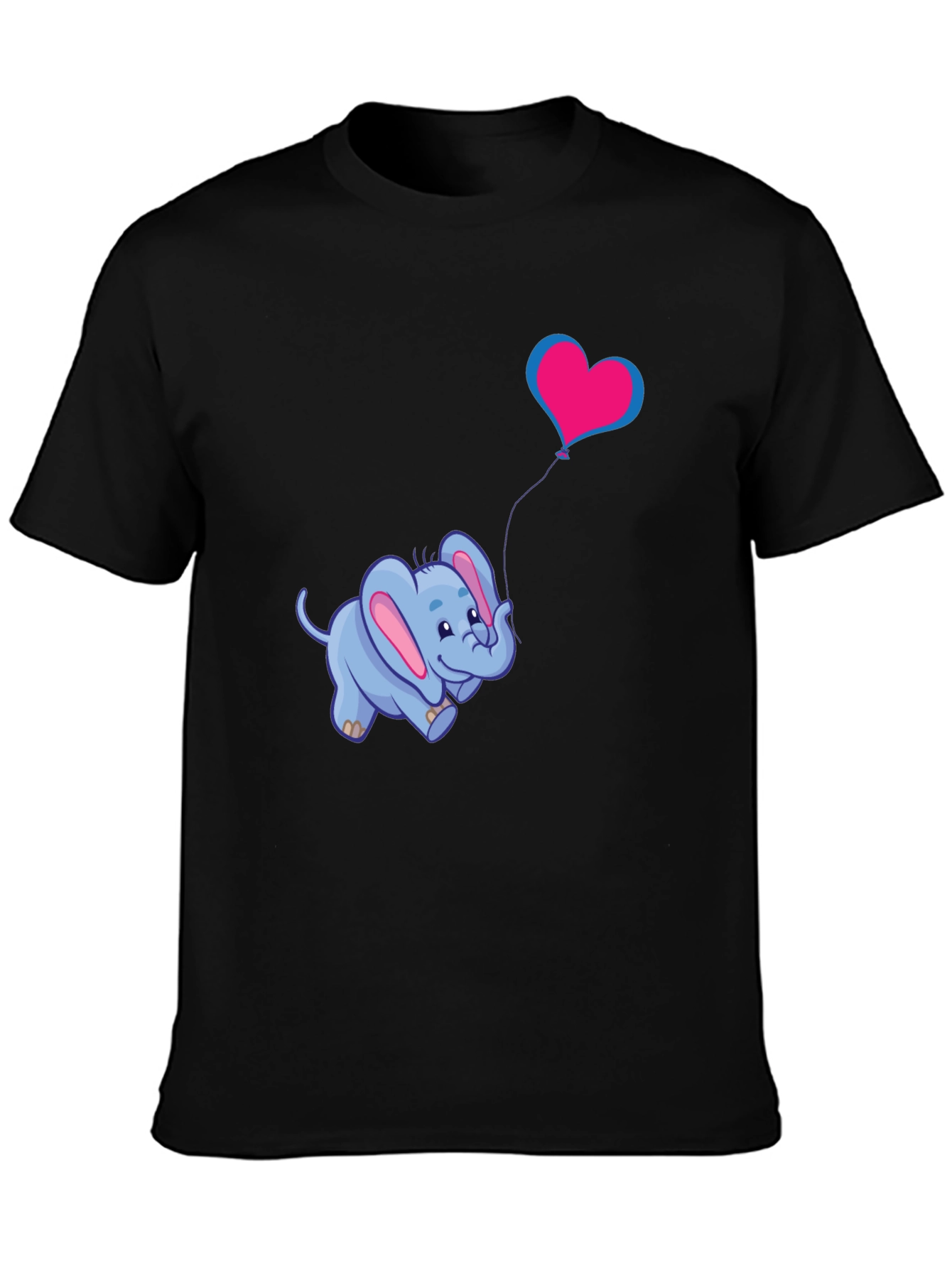 Cute Elephant Heart Balloon Graphic Tee