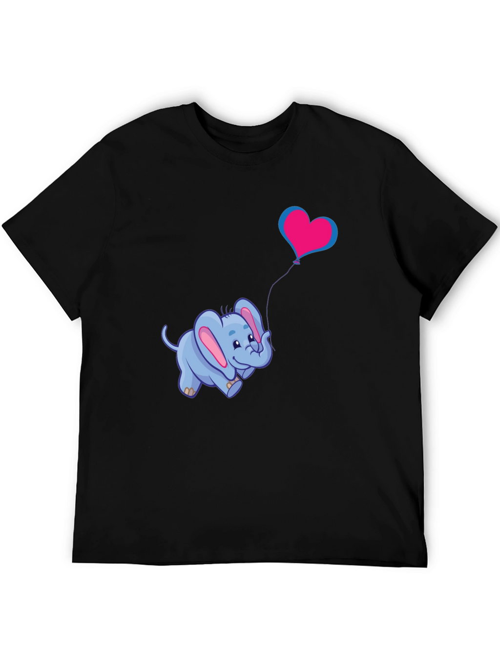 Cute Elephant Heart Balloon Graphic Tee
