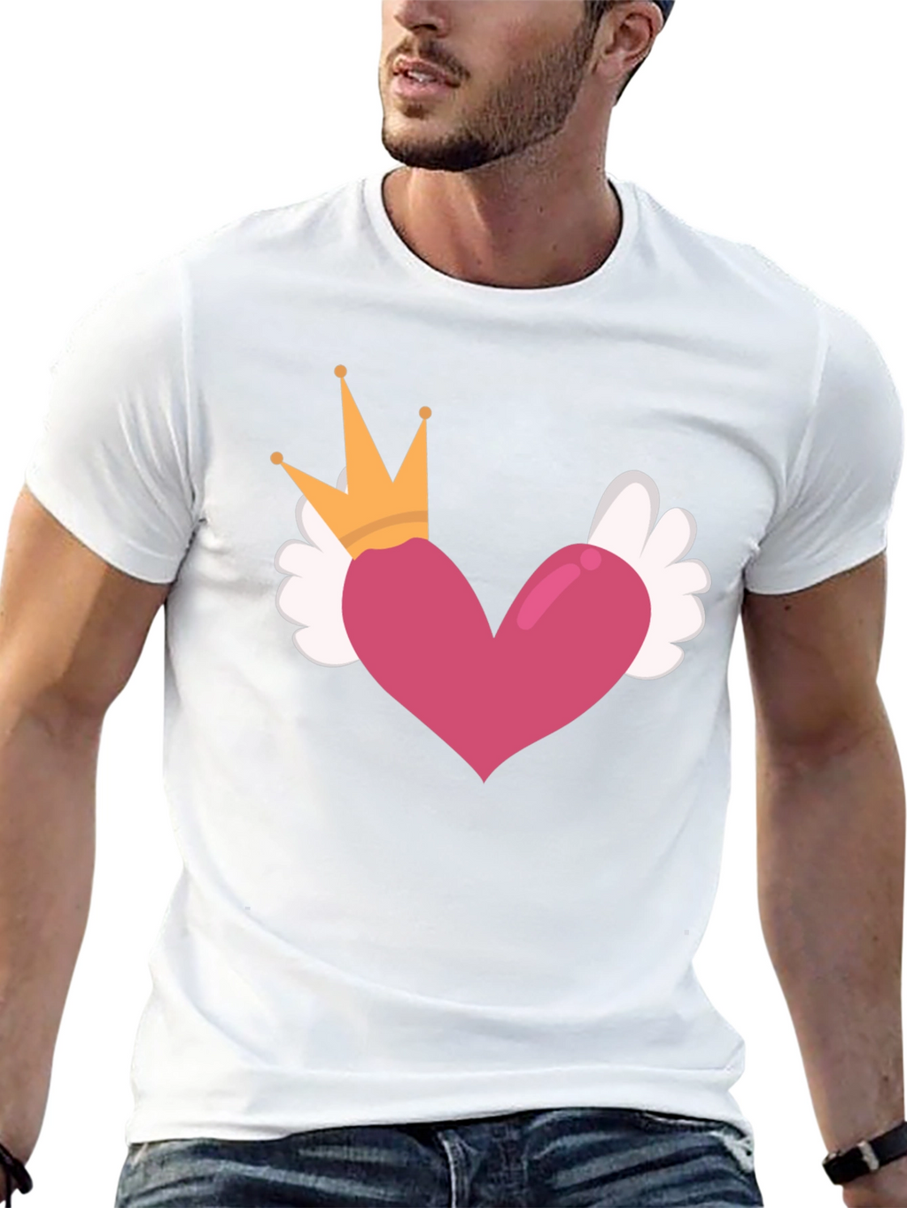 Heart Crown Wings Black T-Shirt