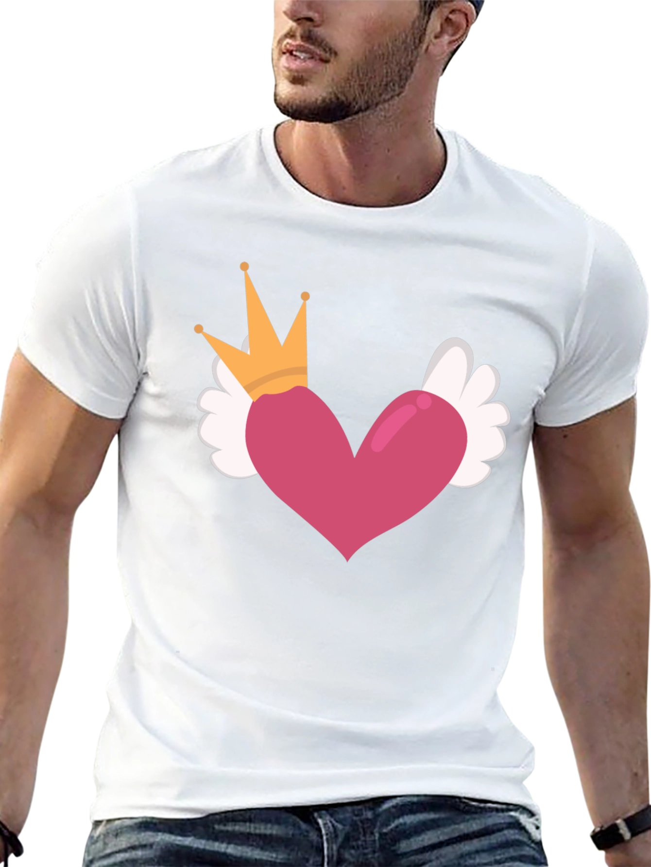 Heart Crown Wings Black T-Shirt