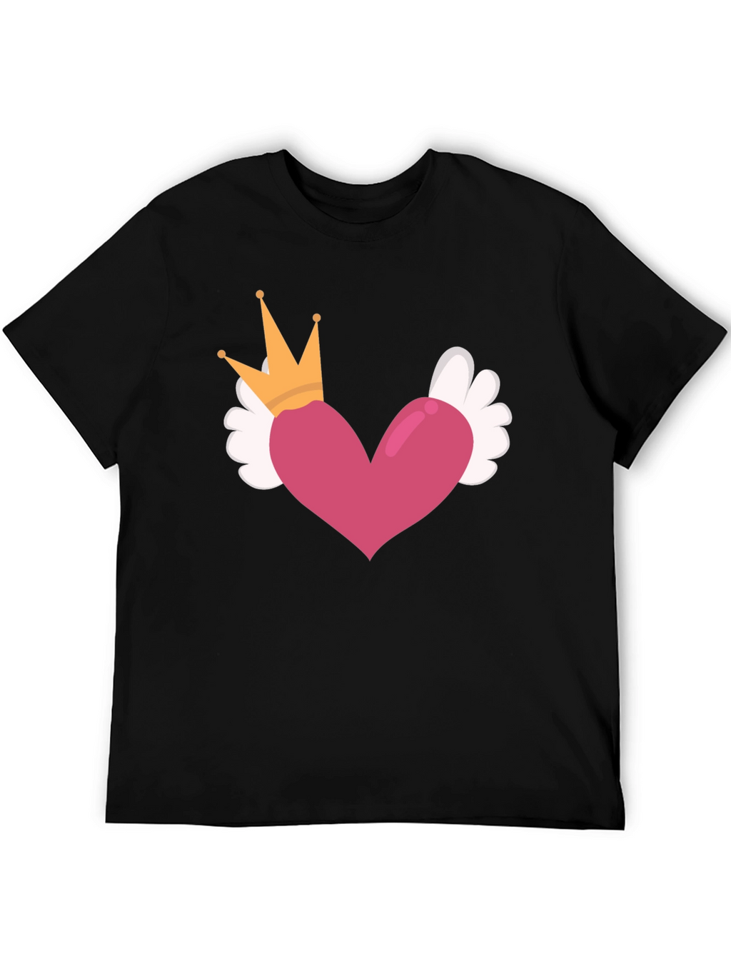Heart Crown Wings Black T-Shirt