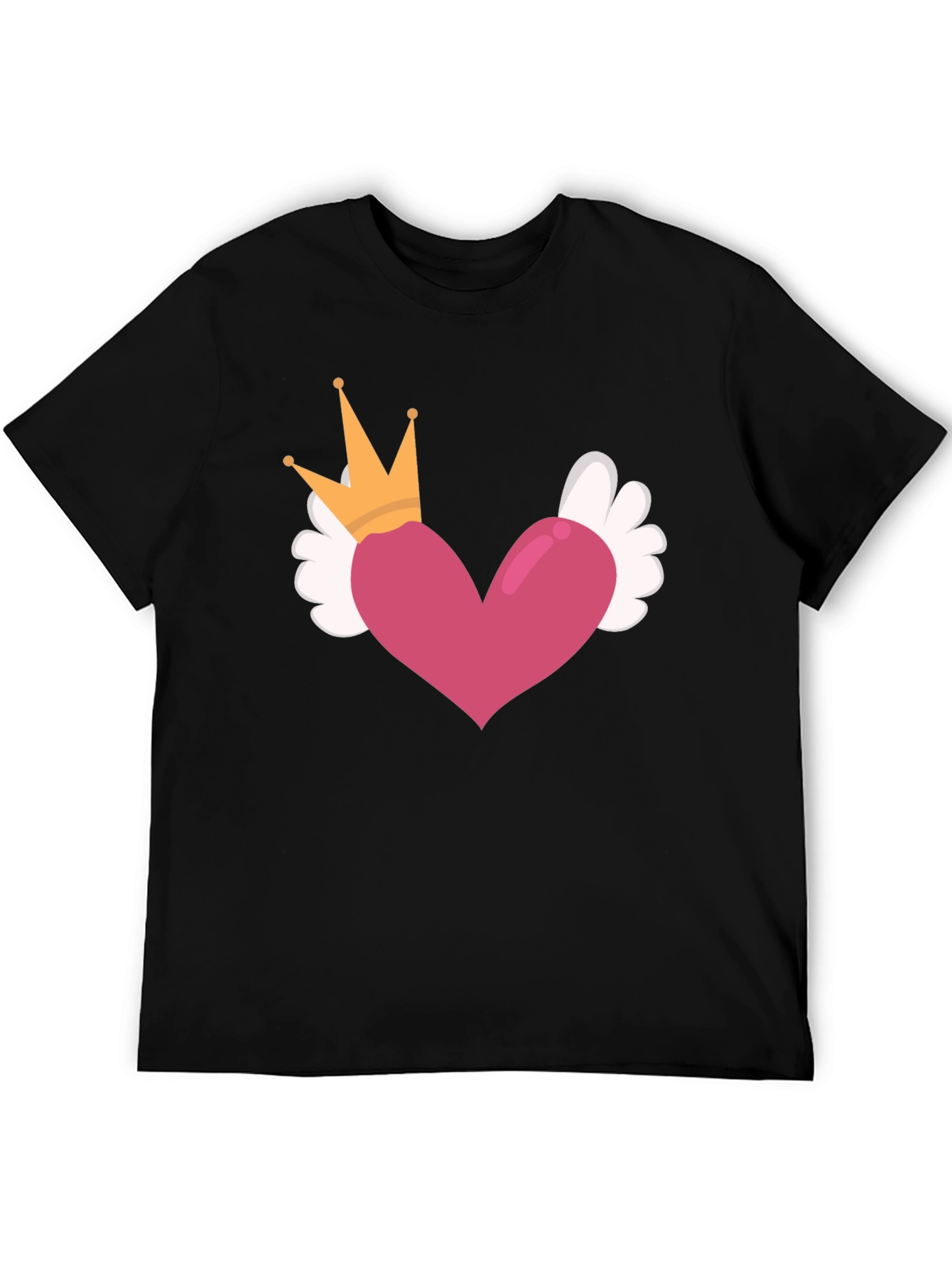 Heart Crown Wings Black T-Shirt