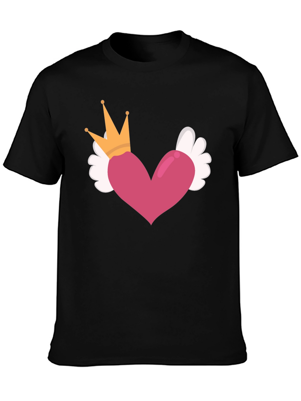 Heart Crown Wings Black T-Shirt