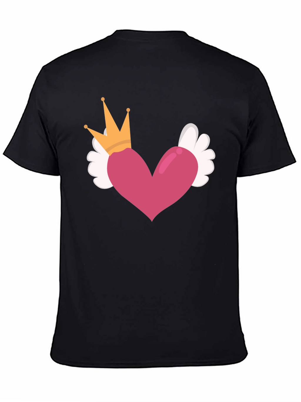 Heart Crown Wings Black T-Shirt