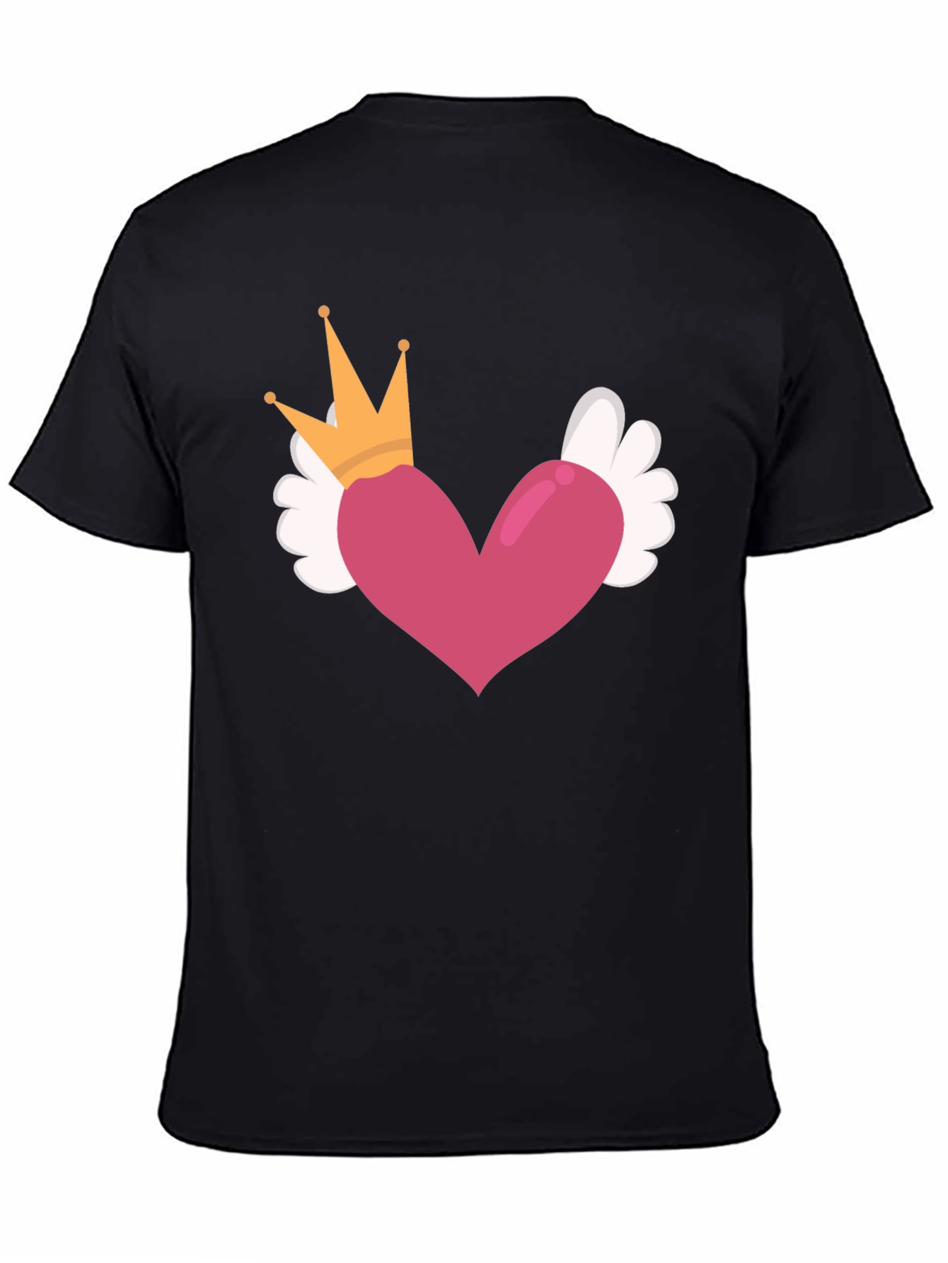 Heart Crown Wings Black T-Shirt
