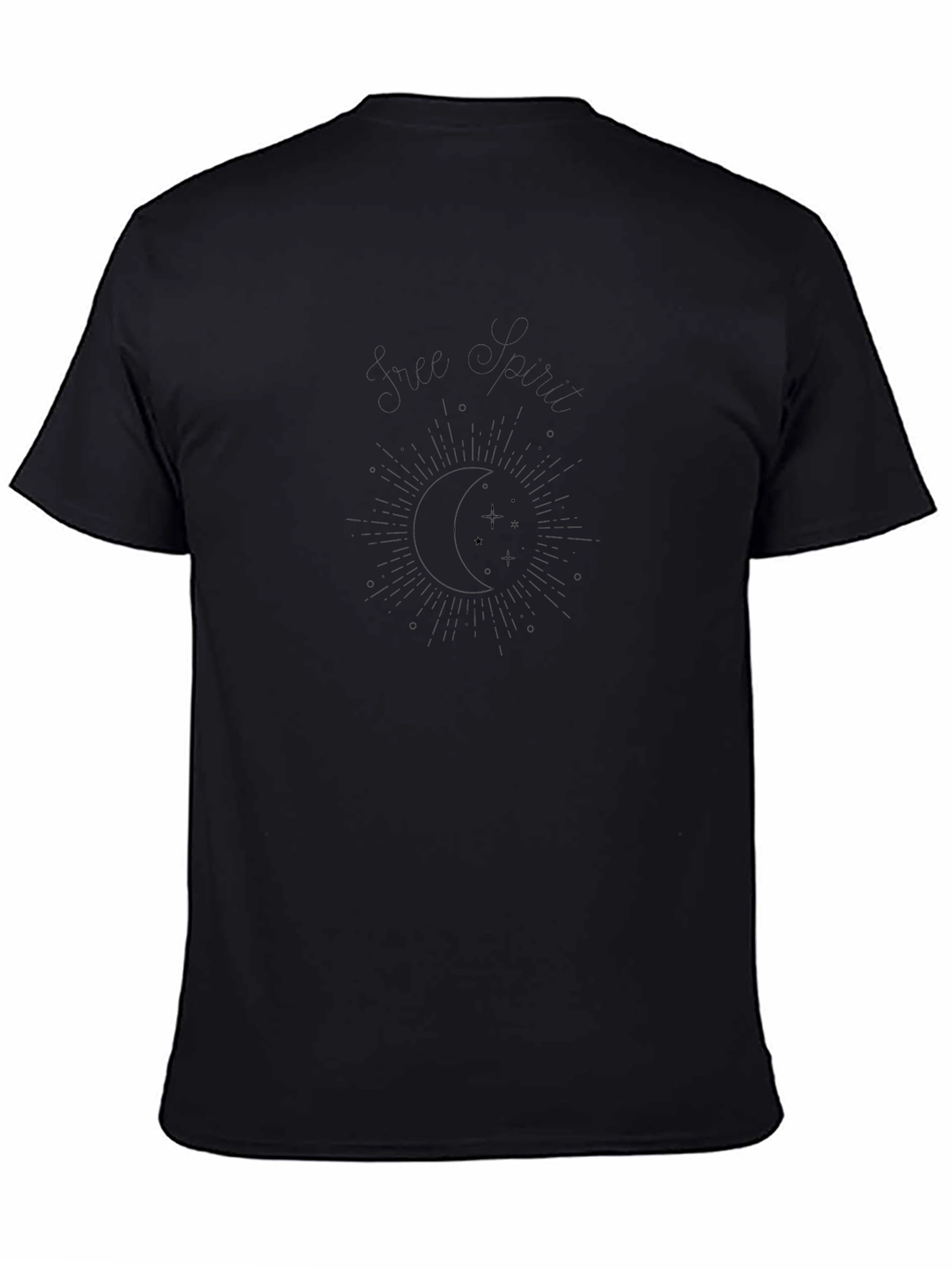 Celestial Sun and Moon Graphic Black T-Shirt