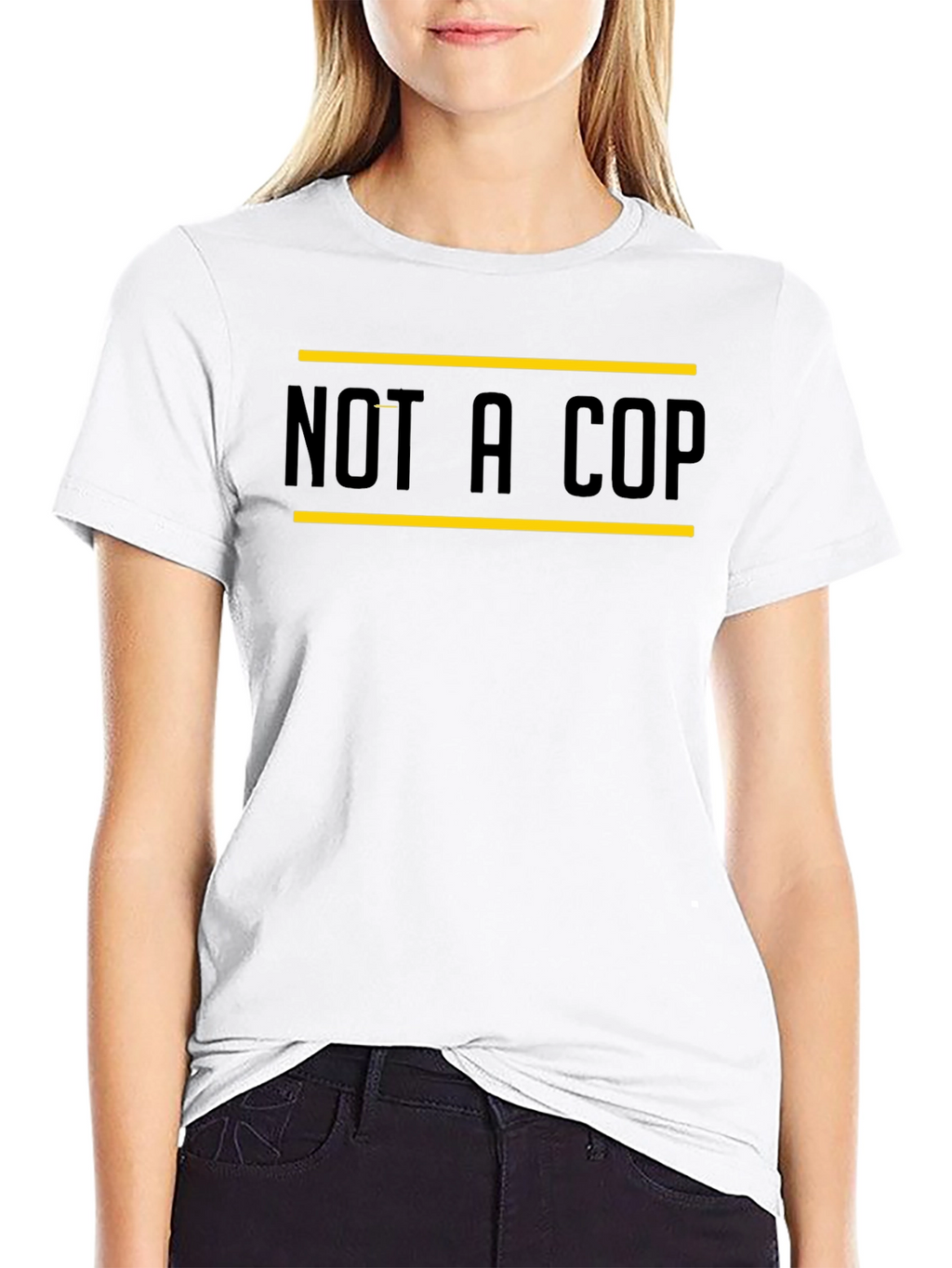 Not A Cop Graphic Tee - Black Casual T-Shirt