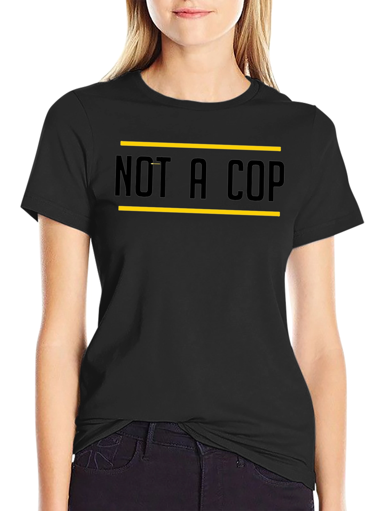 Not A Cop Graphic Tee - Black Casual T-Shirt