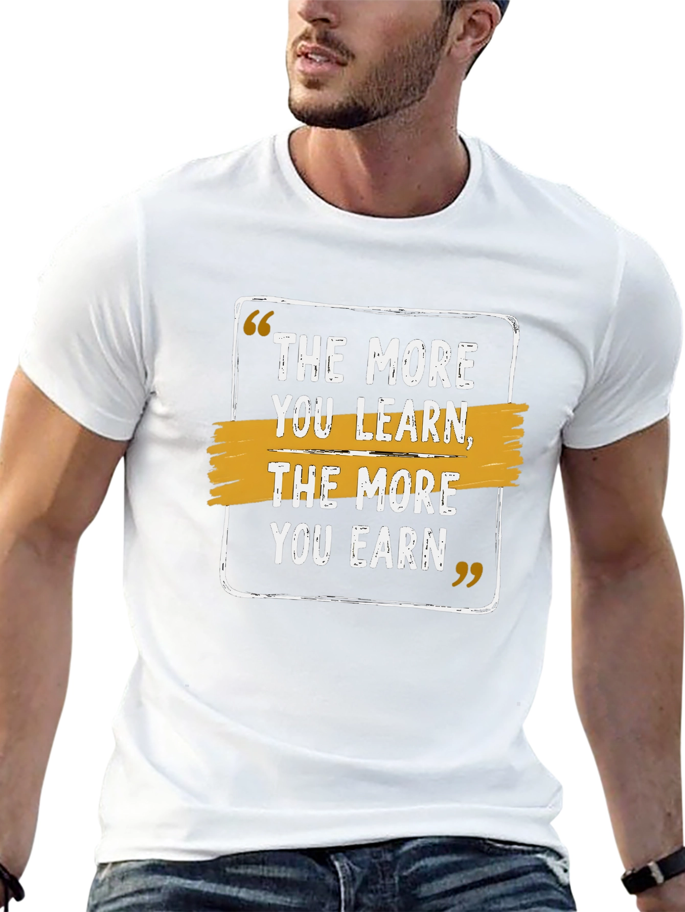 The More You Learn Earn Black T-Shirt