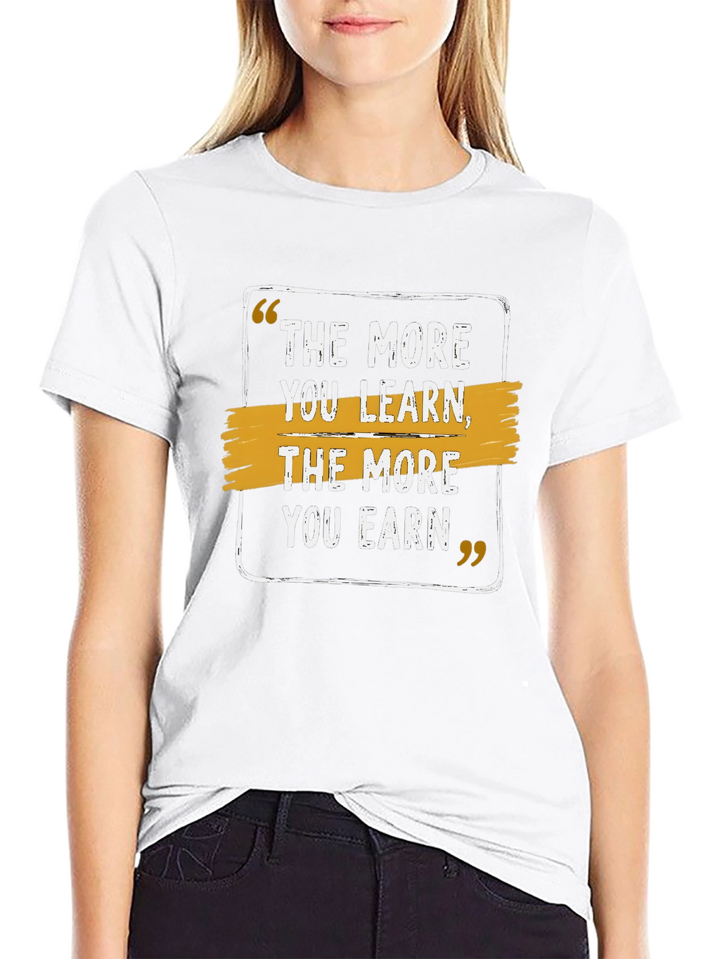 The More You Learn Earn Black T-Shirt