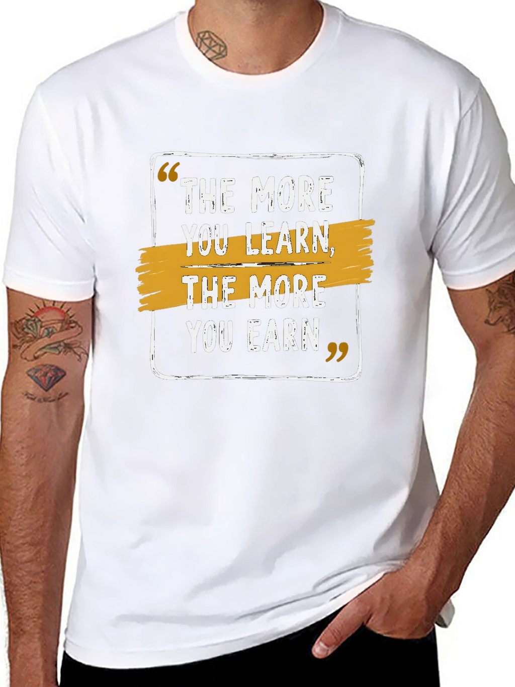 The More You Learn Earn Black T-Shirt