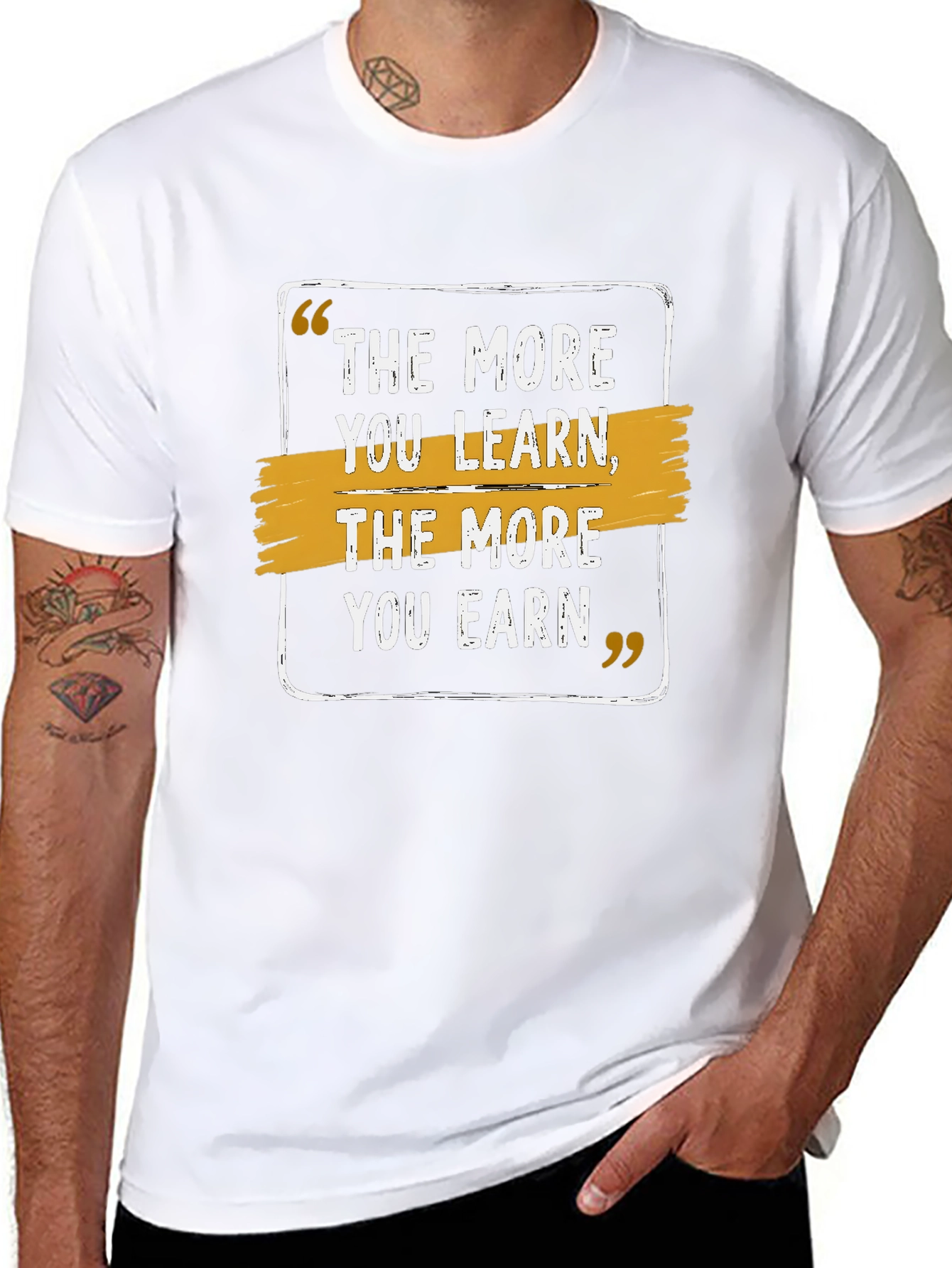 The More You Learn Earn Black T-Shirt