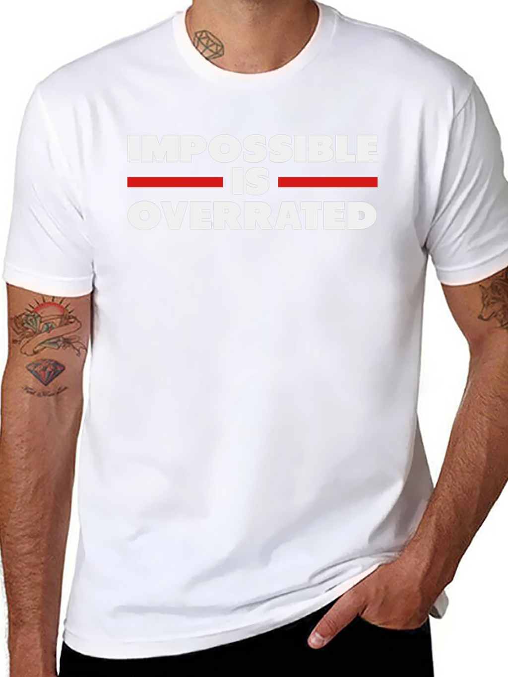 Impossible is Overrated Black Graphic Tee