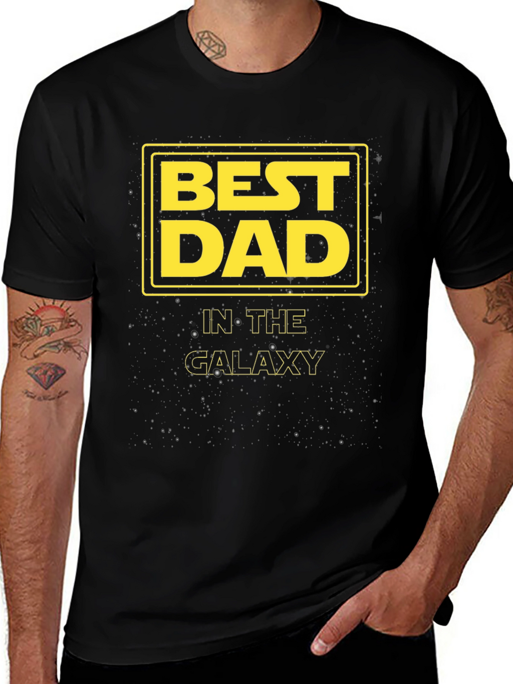 Best Dad in the Galaxy Black T-Shirt