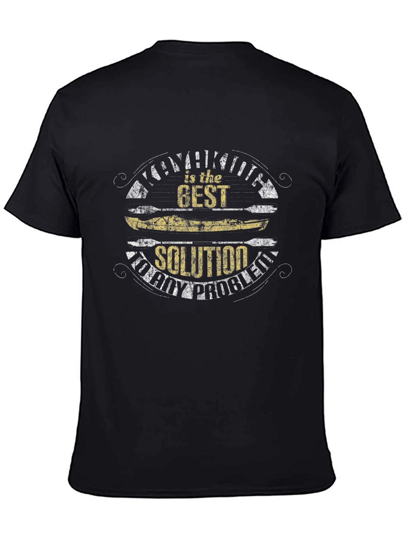 Kayaking is the Best Solution Black T-Shirt