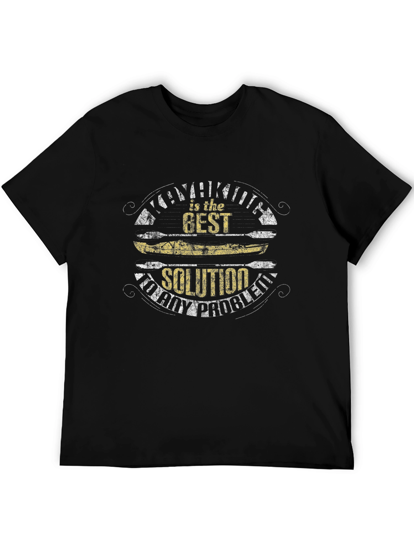 Kayaking is the Best Solution Black T-Shirt