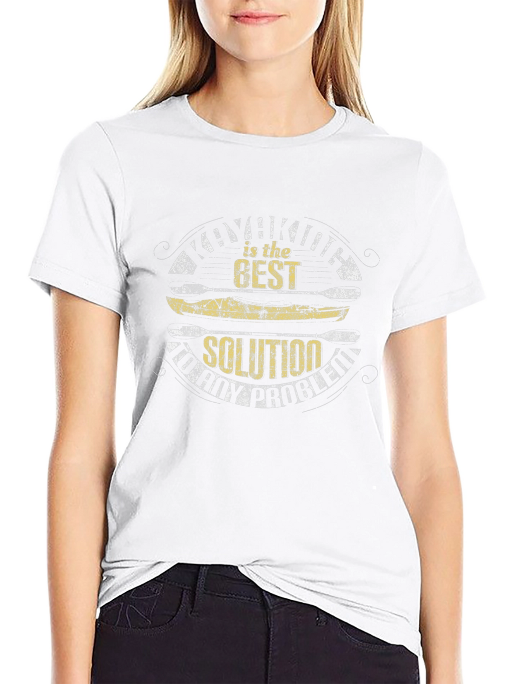 Kayaking is the Best Solution Black T-Shirt