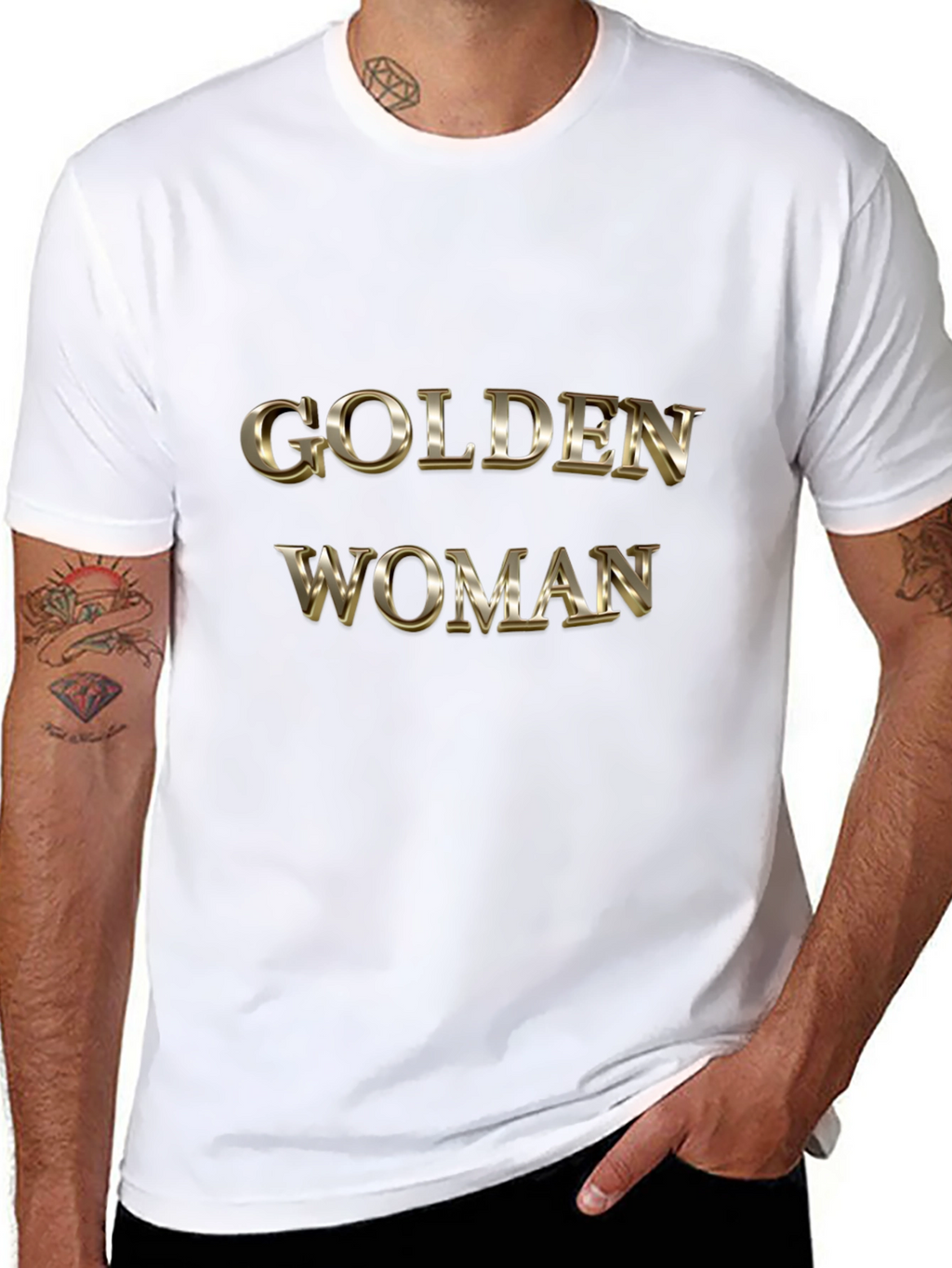 Golden Woman Graphic Black T-Shirt