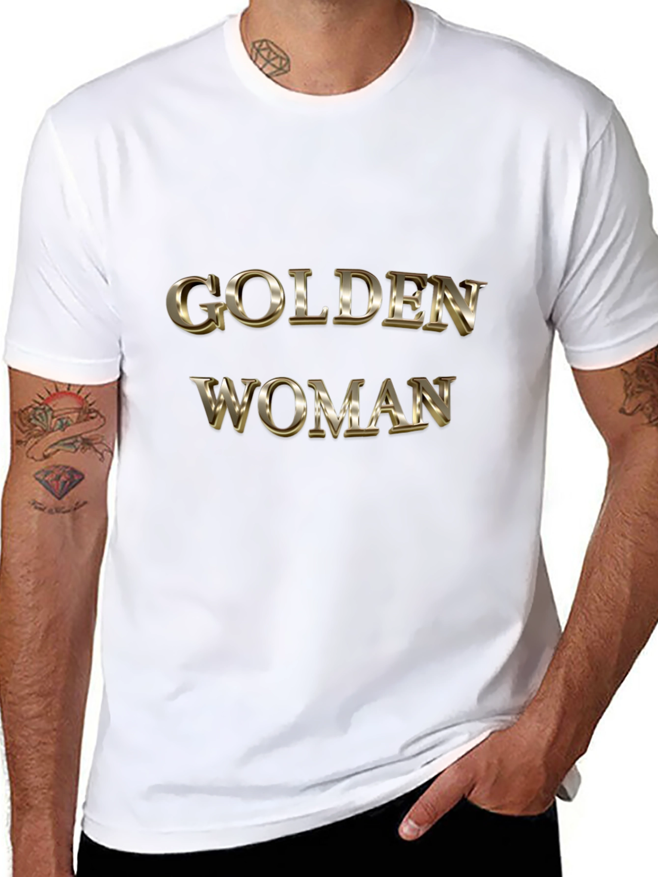 Golden Woman Graphic Black T-Shirt