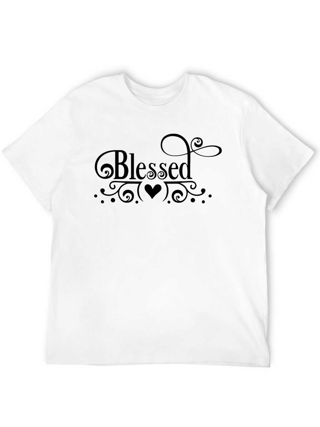 Blessed Heart Tee - Stylish Black Graphic T-Shirt