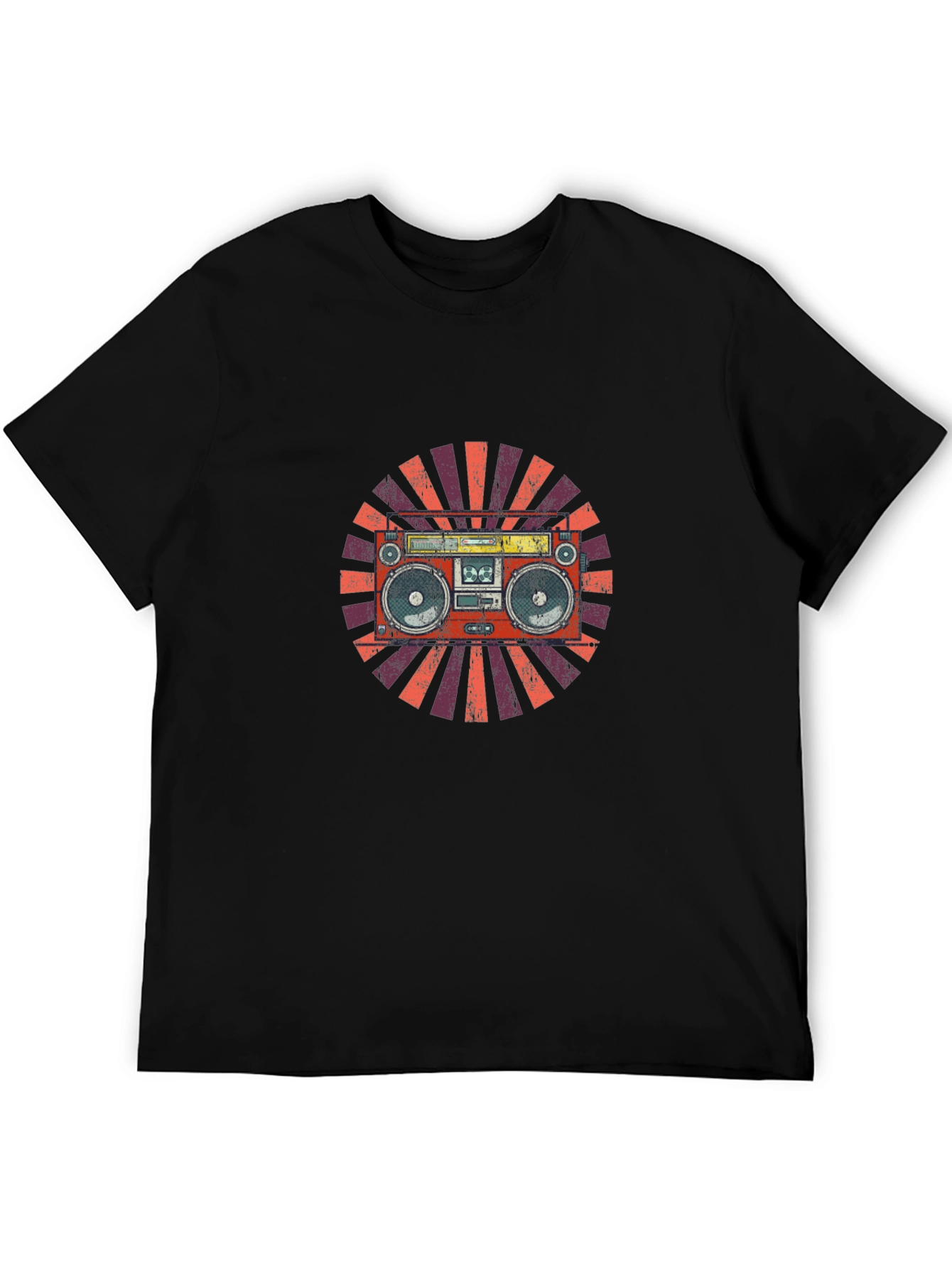 Retro Boombox Graphic Tee - Vintage Music Lover T-Shirt