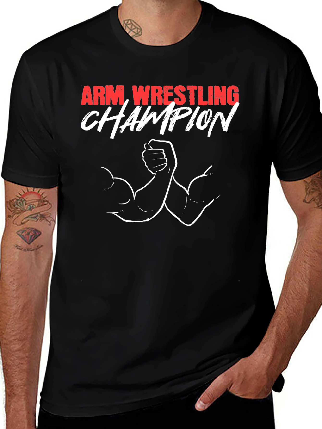 Arm Wrestling Champion Graphic Tee - Black