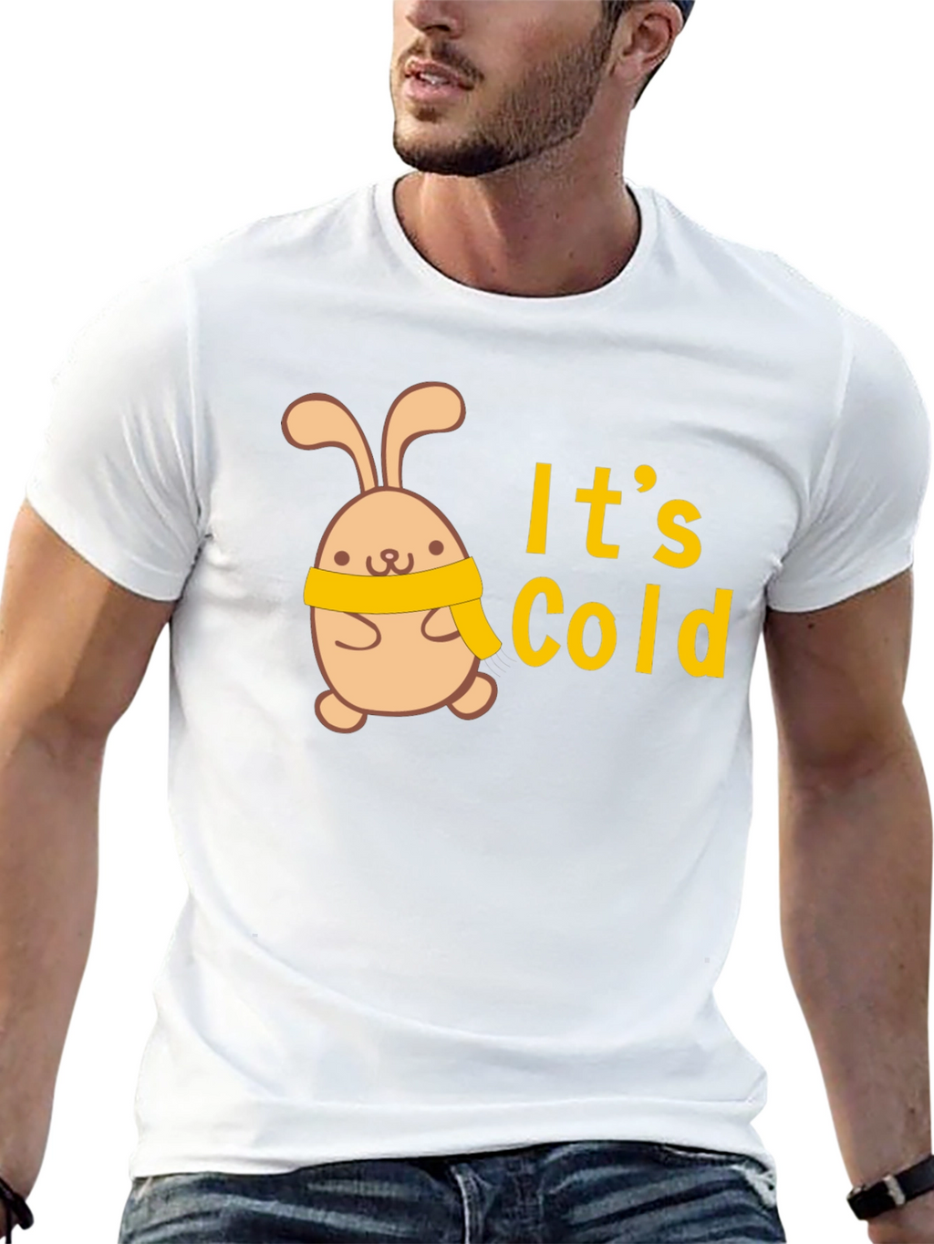 Cute Bunny Its Cold Graphic Tee