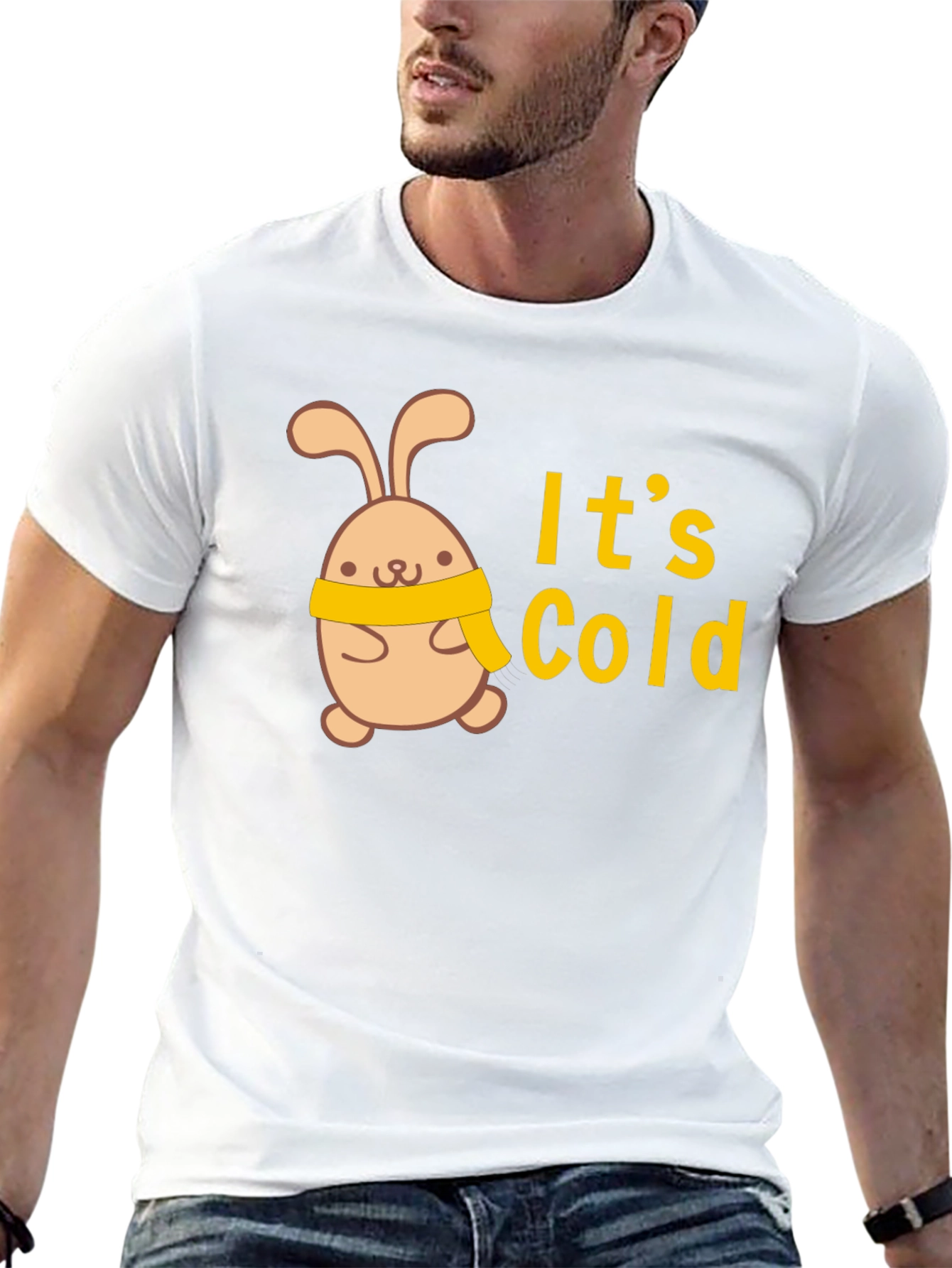 Cute Bunny Its Cold Graphic Tee