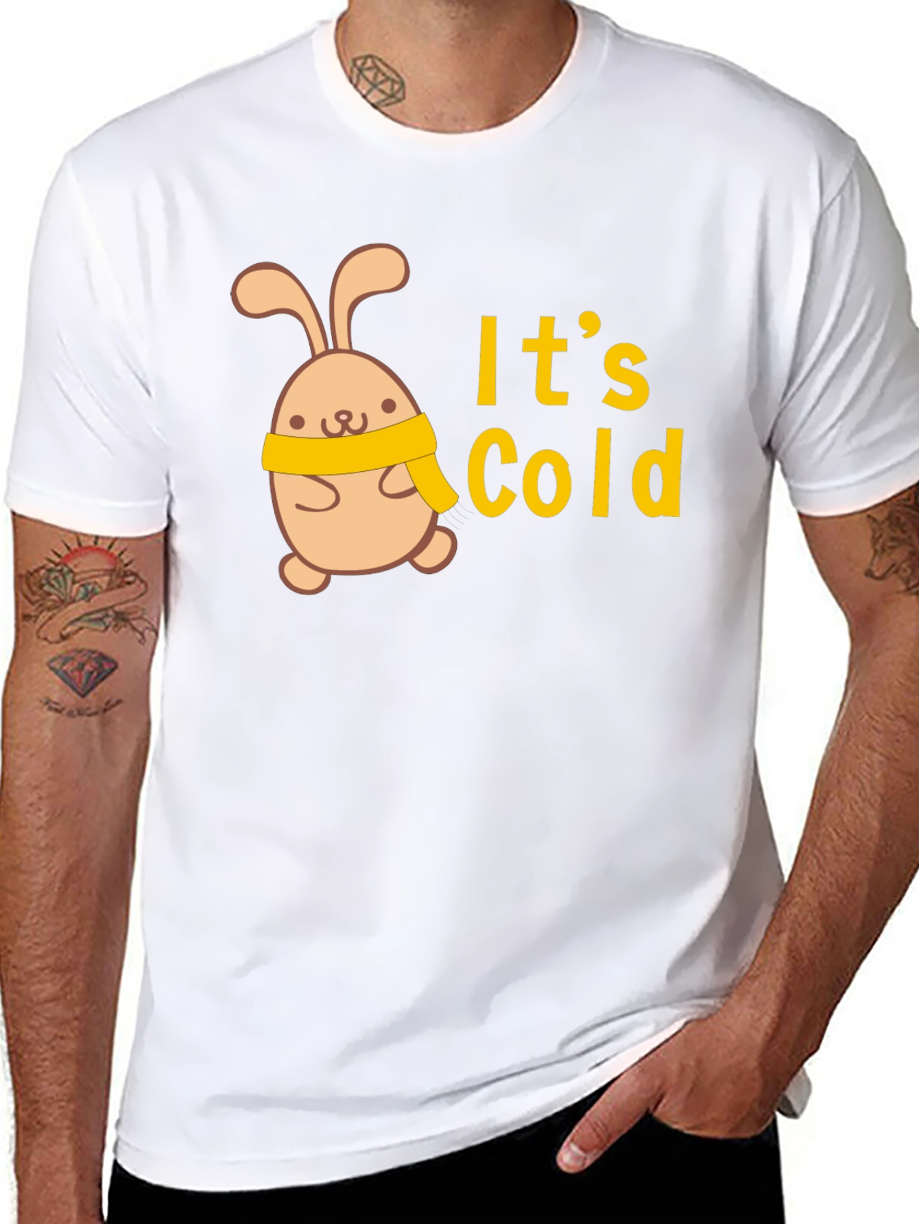 Cute Bunny Its Cold Graphic Tee