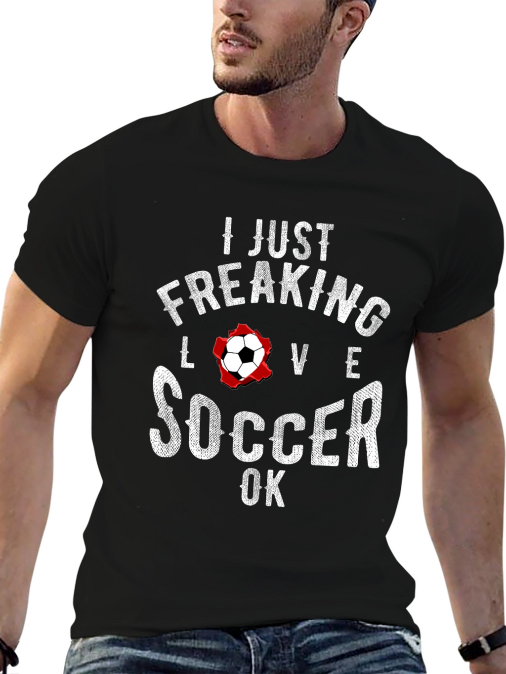 I Just Freaking Love Soccer T-Shirt - Black