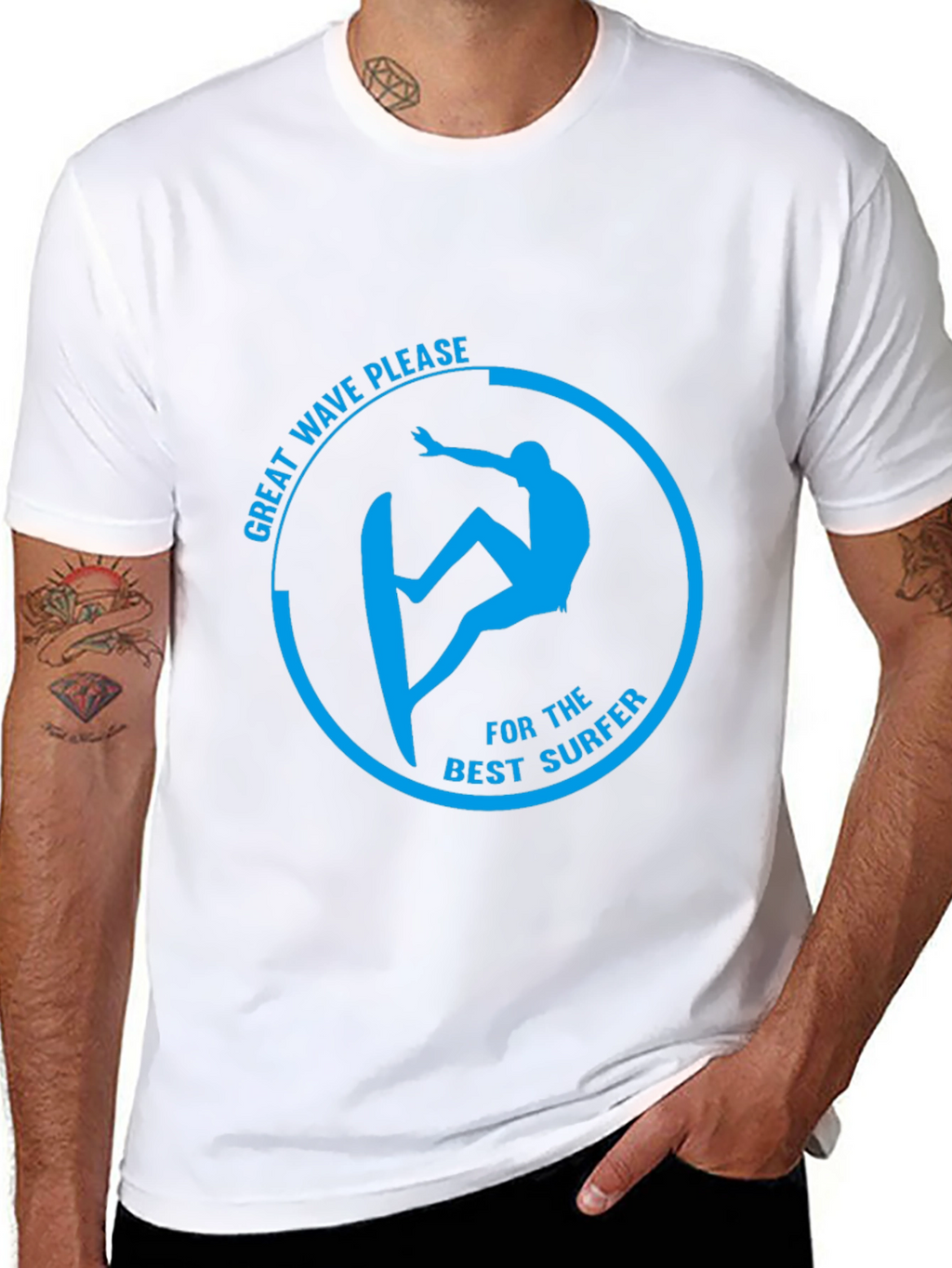 Surfer Graphic T-Shirt - Great Wave Please Design
