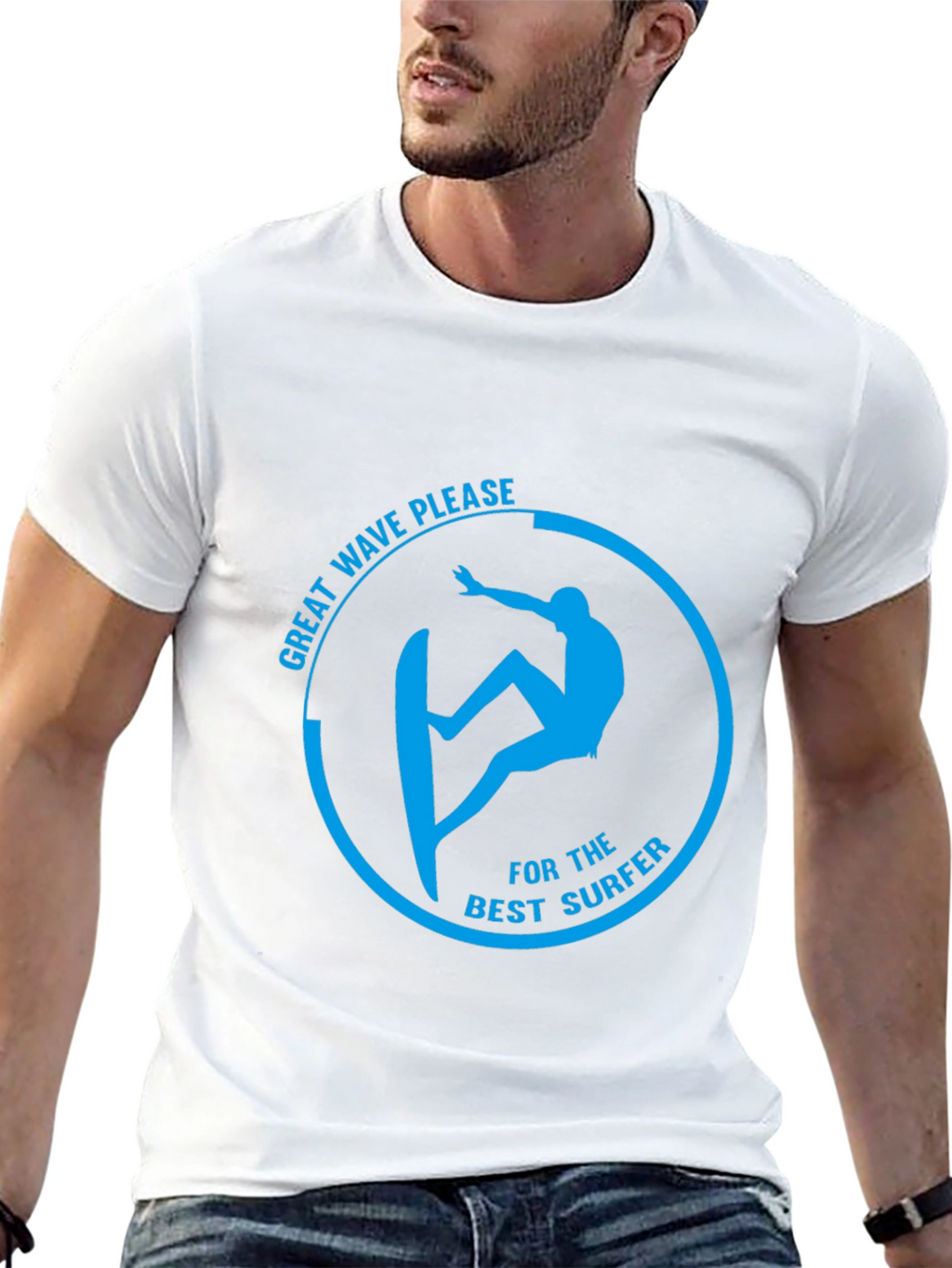 Surfer Graphic T-Shirt - Great Wave Please Design