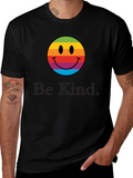 Rainbow Smiley Face T-Shirt - Be Kind Tee