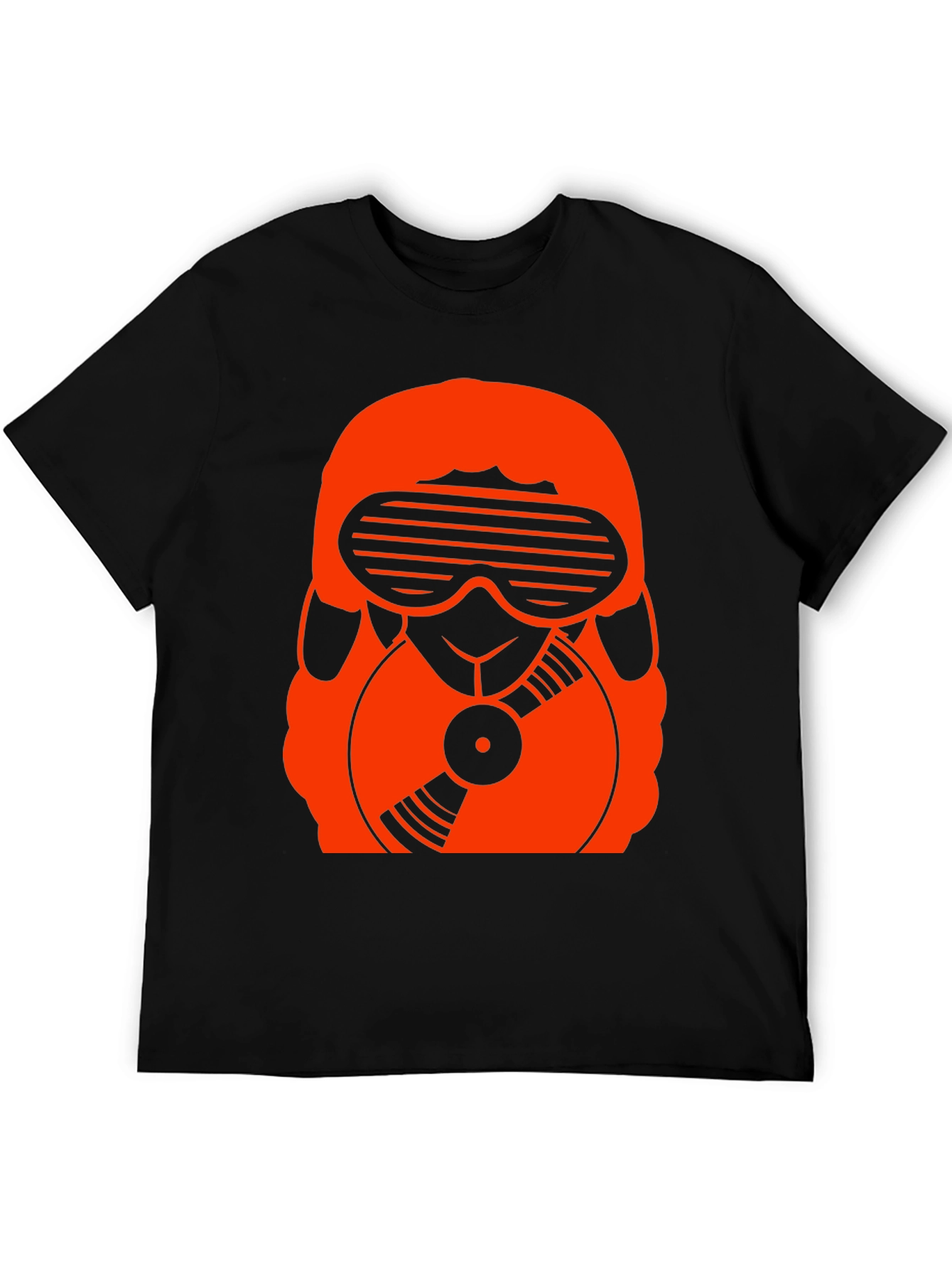 DJ Sheep Graphic T-Shirt - Black Cotton Tee