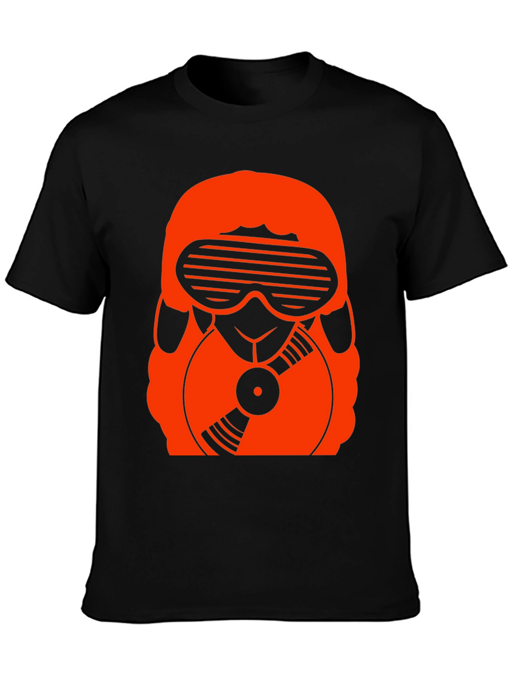 DJ Sheep Graphic T-Shirt - Black Cotton Tee