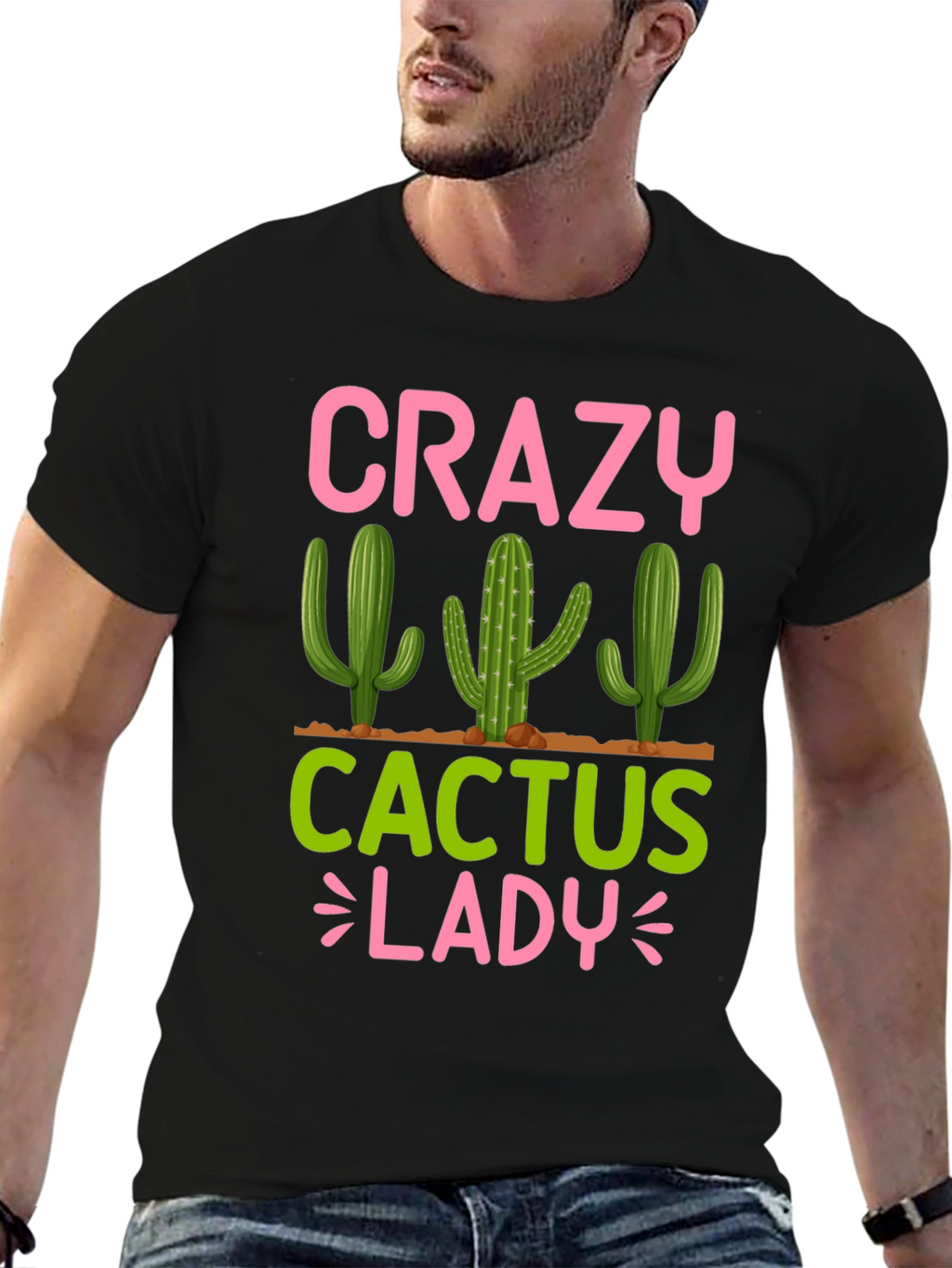 Crazy Cactus Lady T-Shirt - Funny Plant Lover Tee