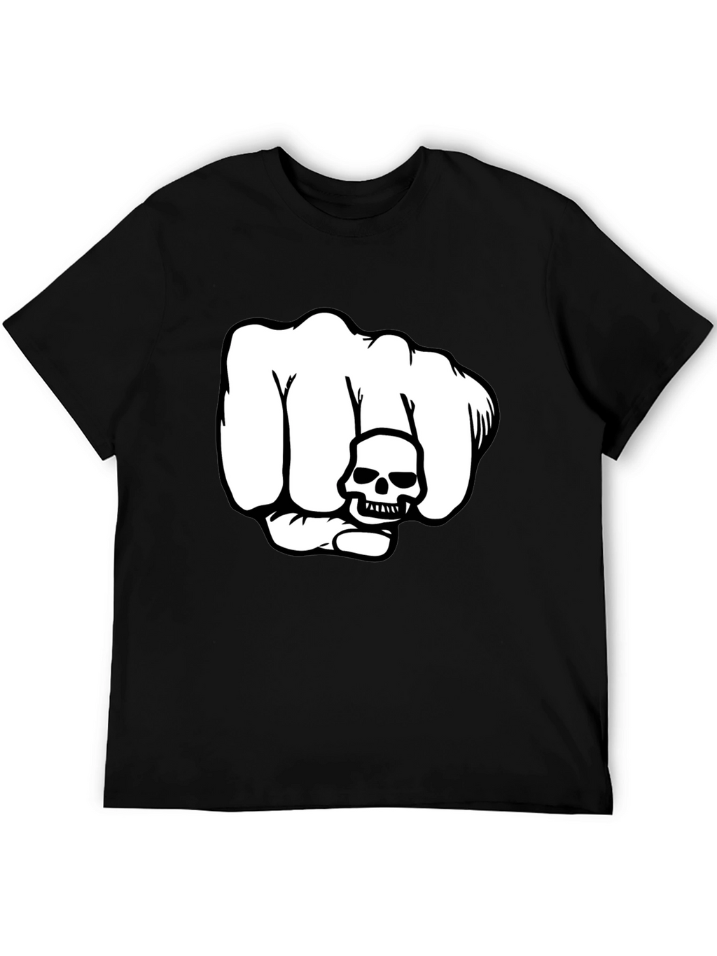 Skull Fist Graphic T-Shirt - Bold Design Black Tee