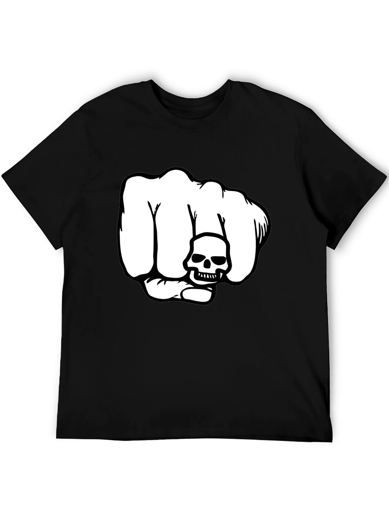 Skull Fist Graphic T-Shirt - Bold Design Black Tee