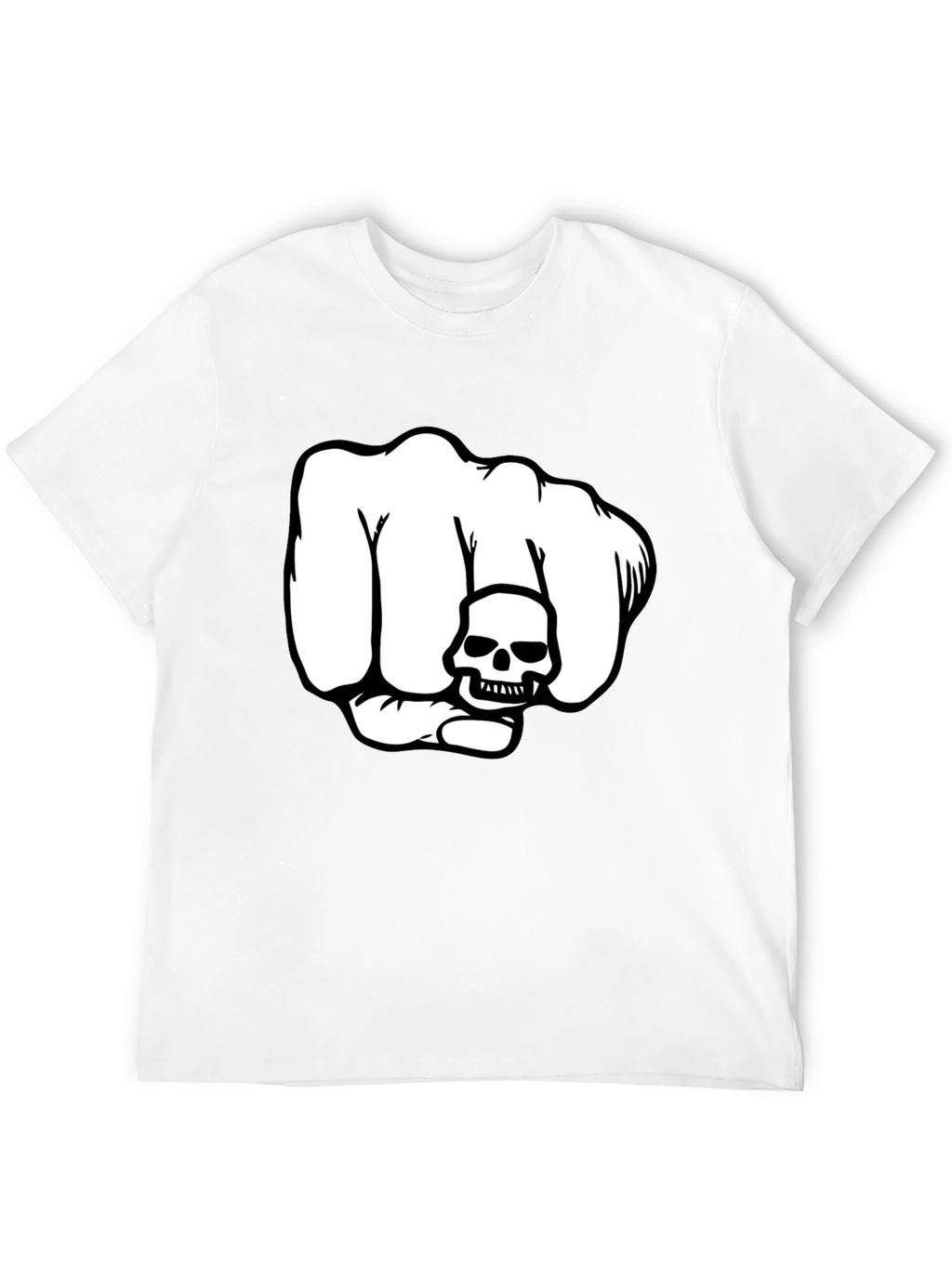 Skull Fist Graphic T-Shirt - Bold Design Black Tee