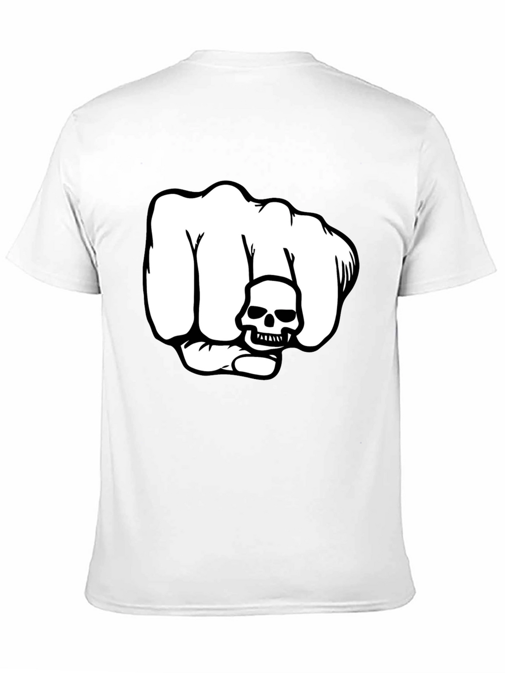 Skull Fist Graphic T-Shirt - Bold Design Black Tee
