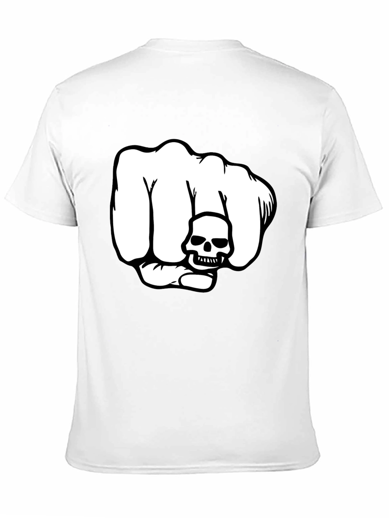 Skull Fist Graphic T-Shirt - Bold Design Black Tee