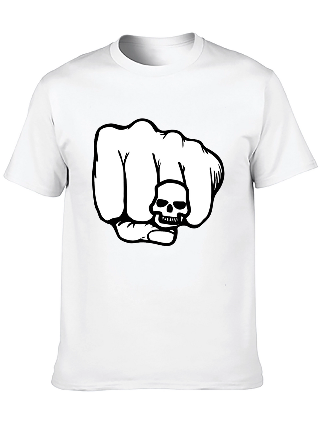 Skull Fist Graphic T-Shirt - Bold Design Black Tee