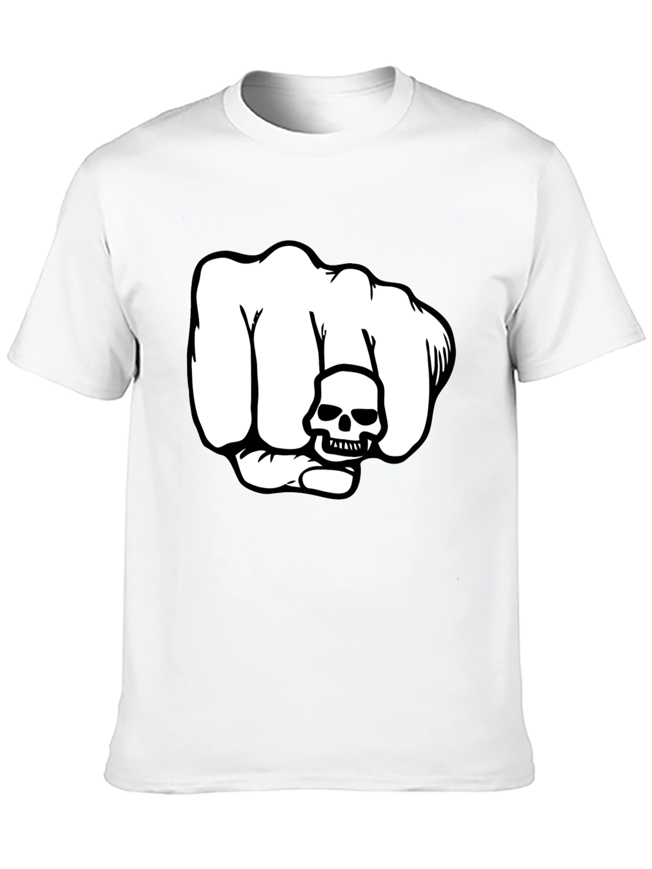 Skull Fist Graphic T-Shirt - Bold Design Black Tee