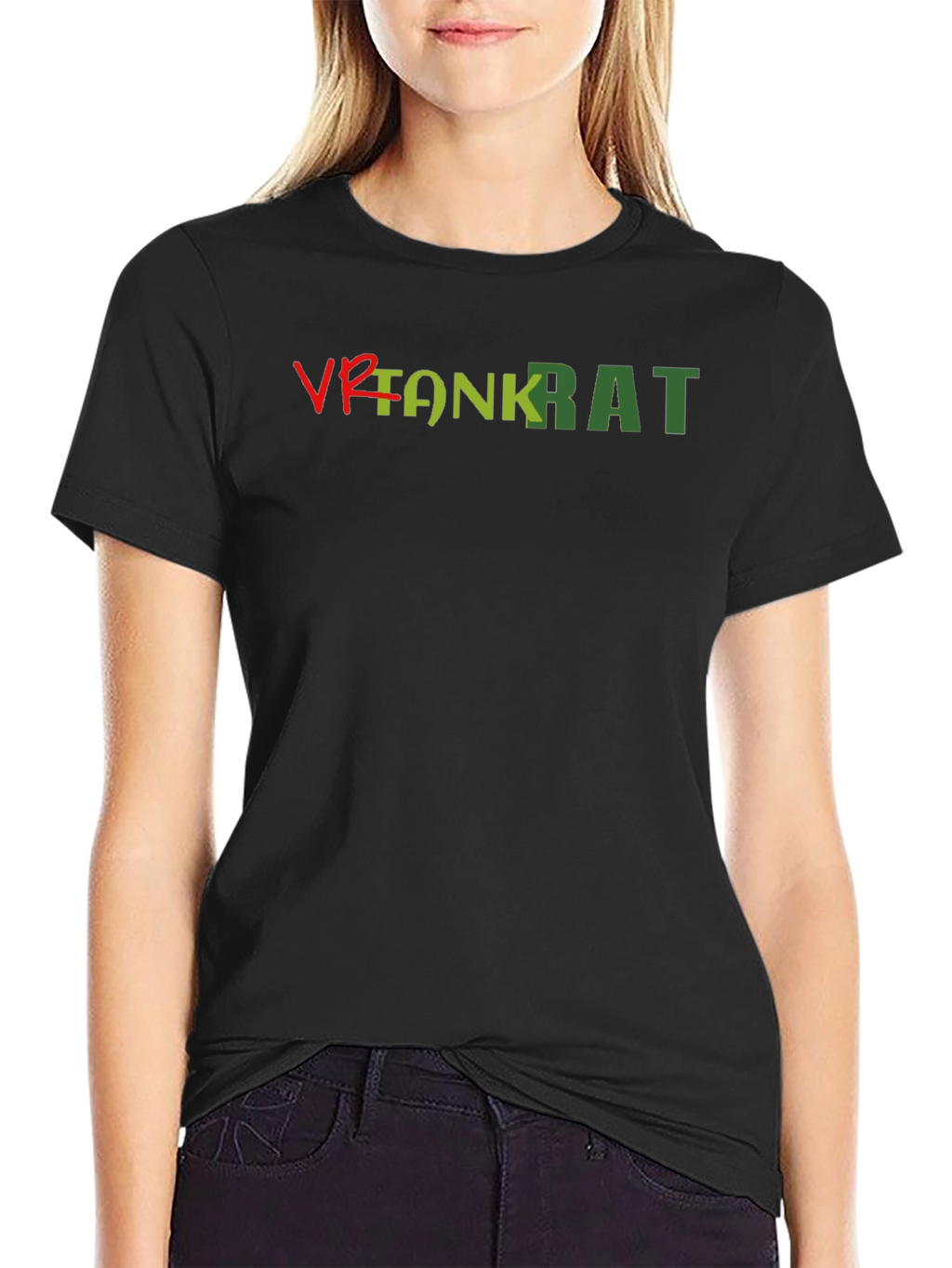 VR Tank Rat Graphic Tee - Black Cotton Blend