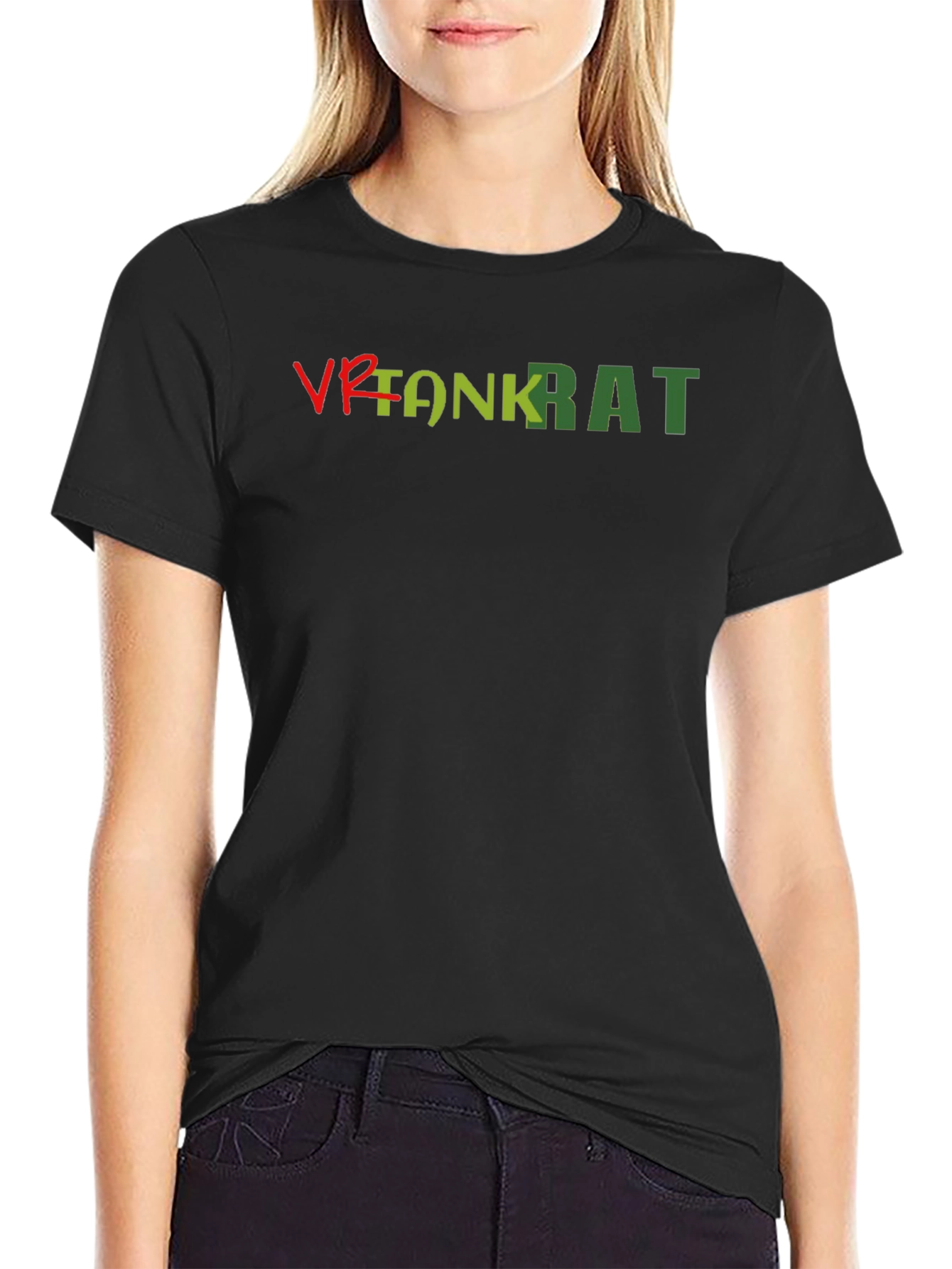 VR Tank Rat Graphic Tee - Black Cotton Blend