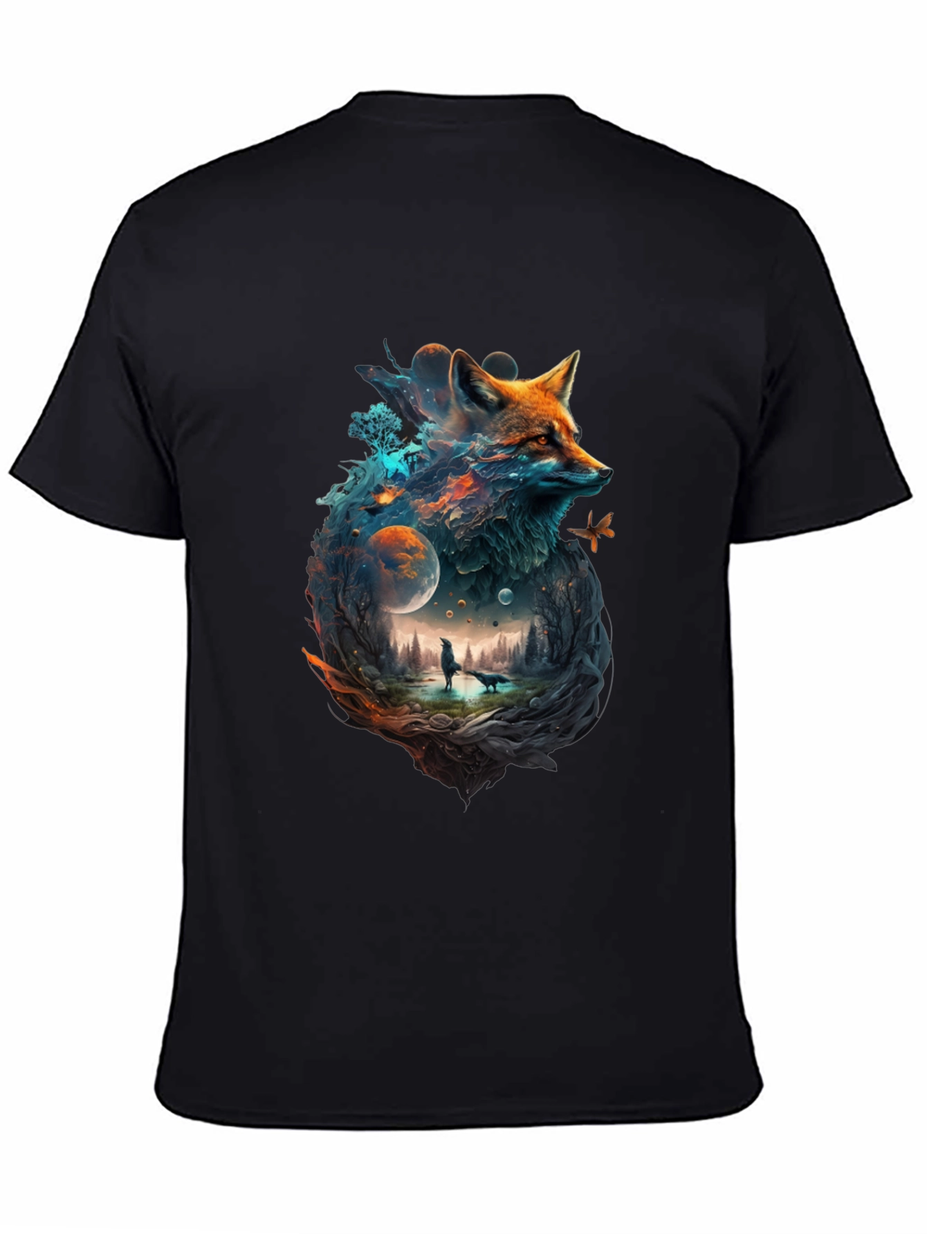 Mystical Fox Universe Graphic T-Shirt