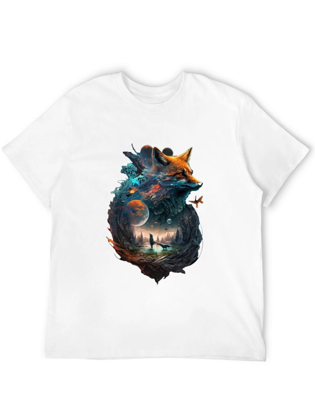 Mystical Fox Universe Graphic T-Shirt