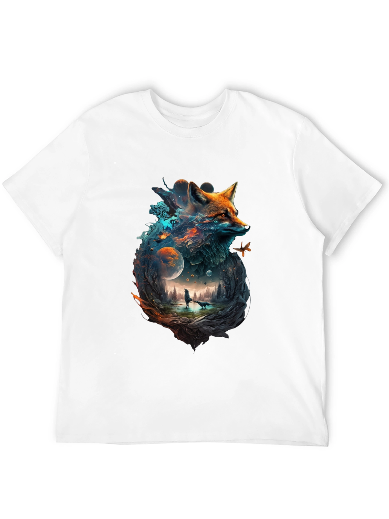 Mystical Fox Universe Graphic T-Shirt